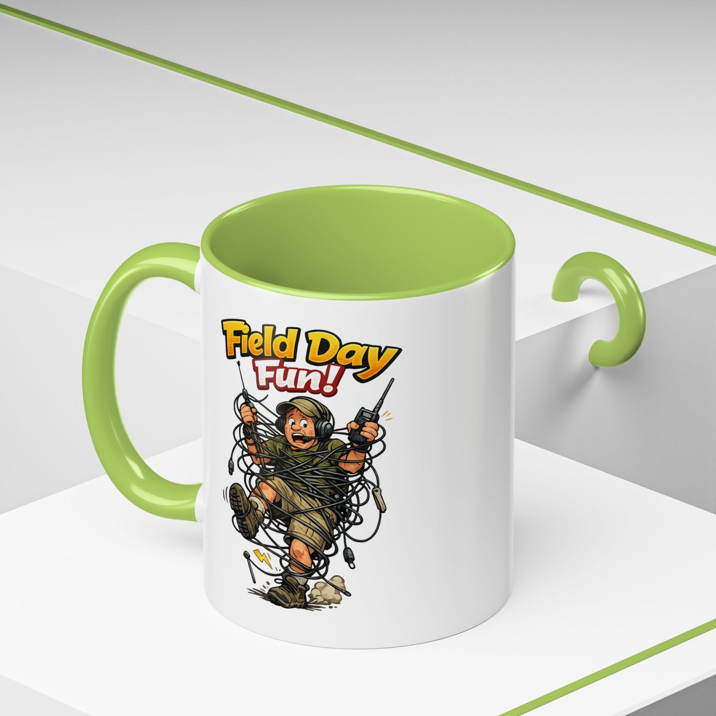 Field Day Fun! Accent Coffee Mug – Humorous Outdoor Adventure Ham Gift (11/15oz)