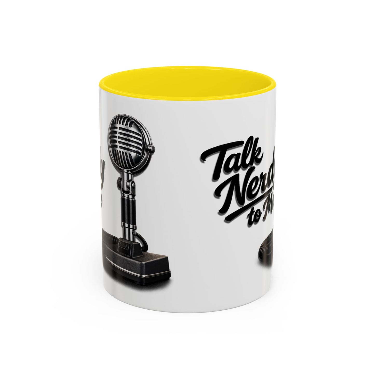 Talk Nerdy to Me Coffee Mug — Retro Ham Radio Microphone Accent Mug (11/15 oz)