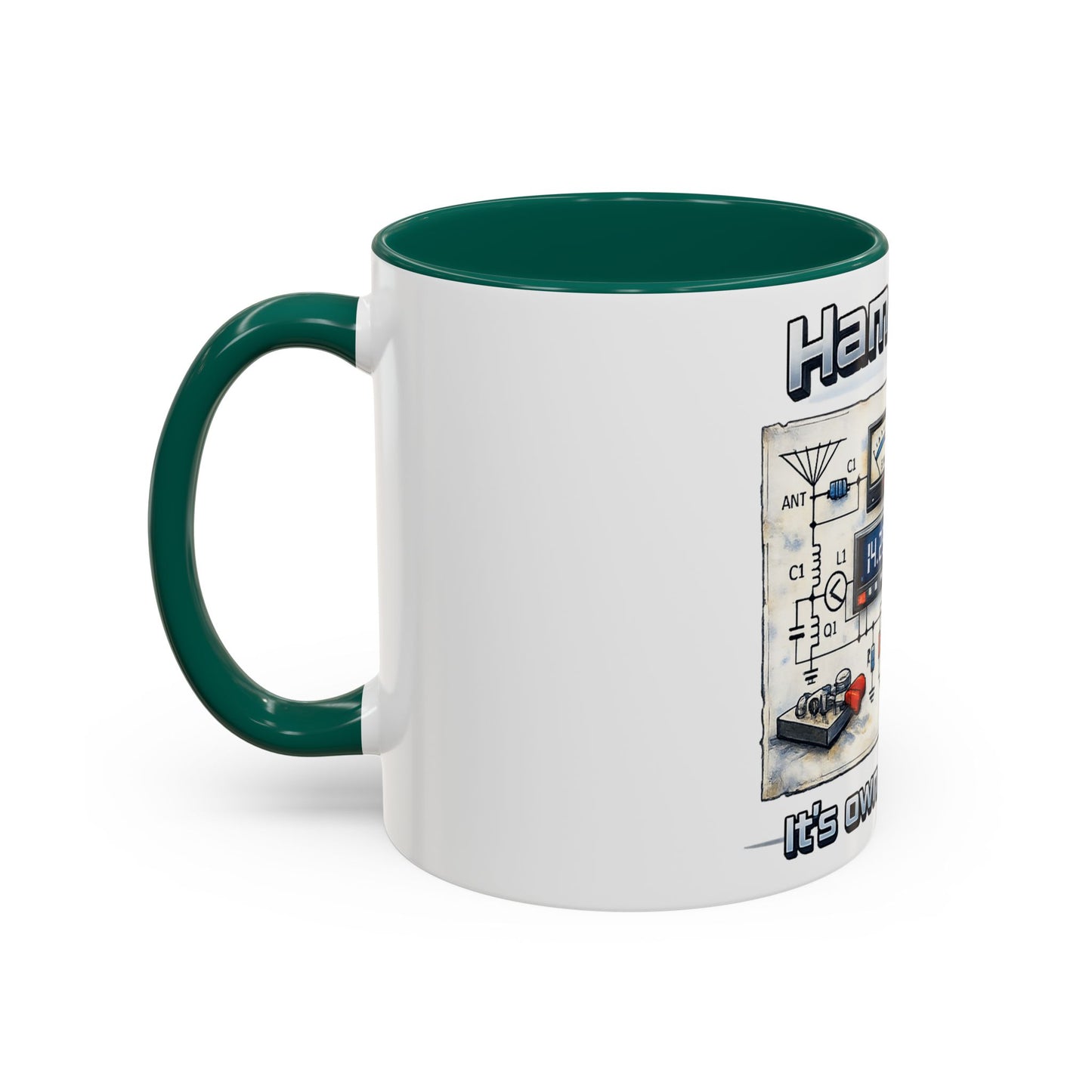Ham Radio Circuit Design Coffee Mug — "Ham Radio: It’s Own Language" (11oz/15oz)