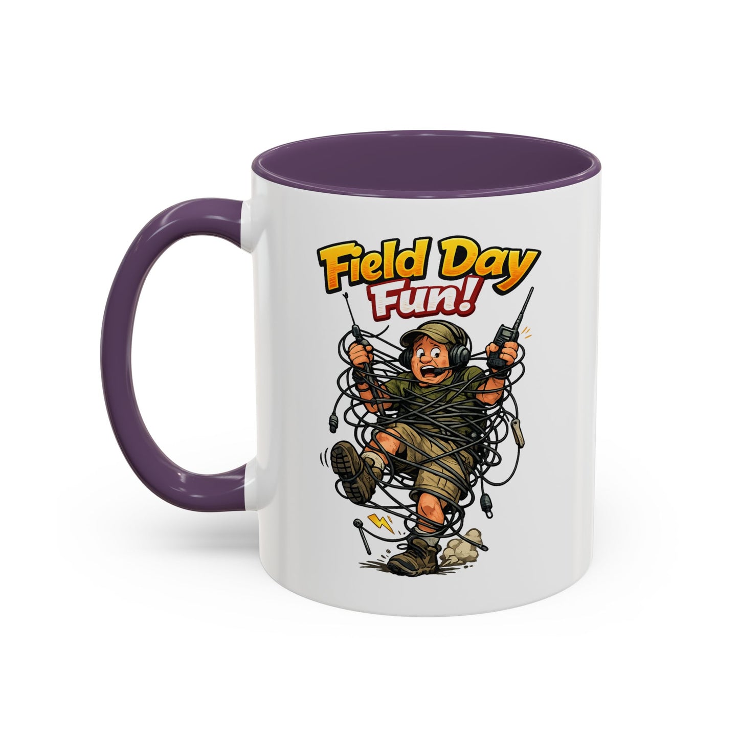 Field Day Fun! Accent Coffee Mug – Humorous Outdoor Adventure Ham Gift (11/15oz)