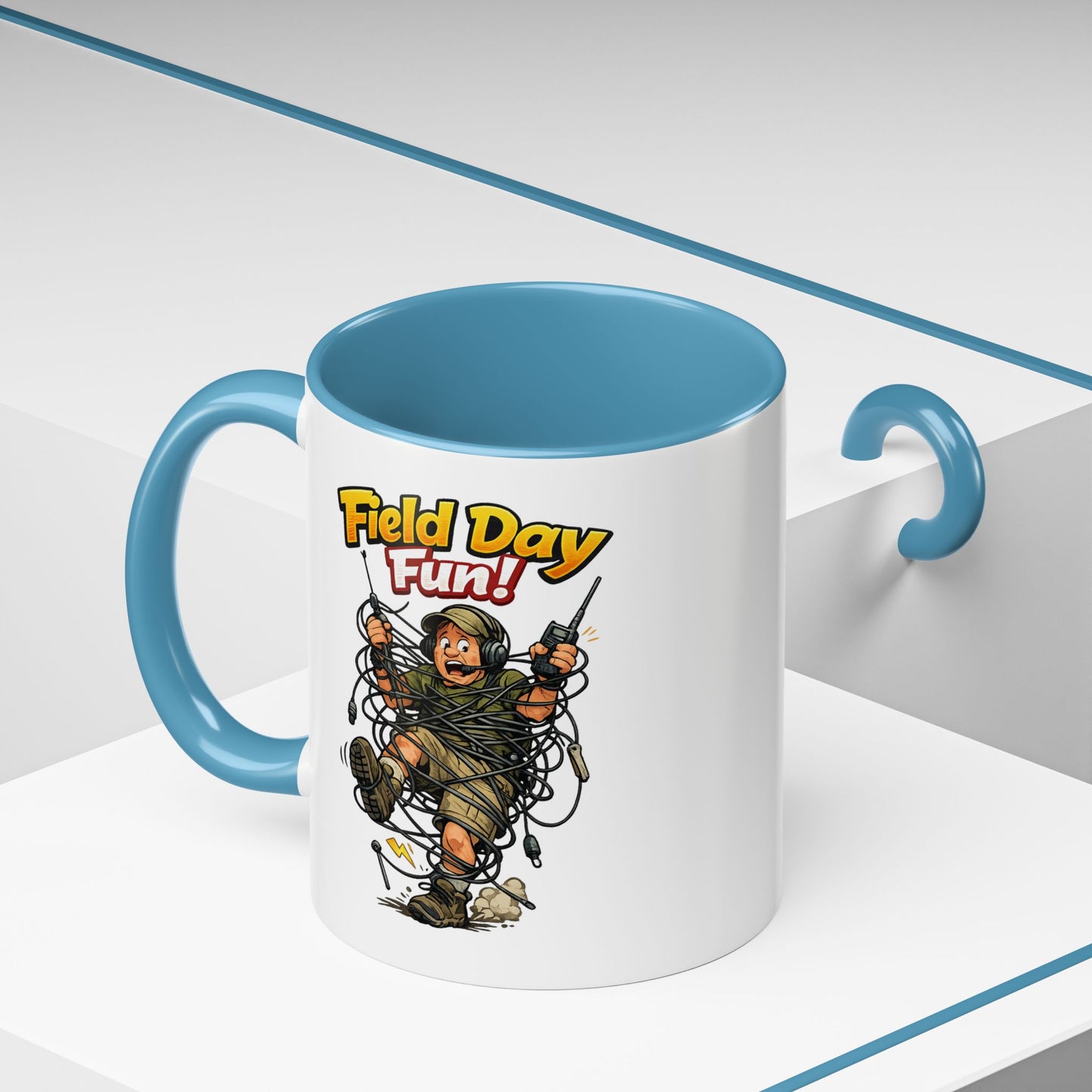 Field Day Fun! Accent Coffee Mug – Humorous Outdoor Adventure Ham Gift (11/15oz)