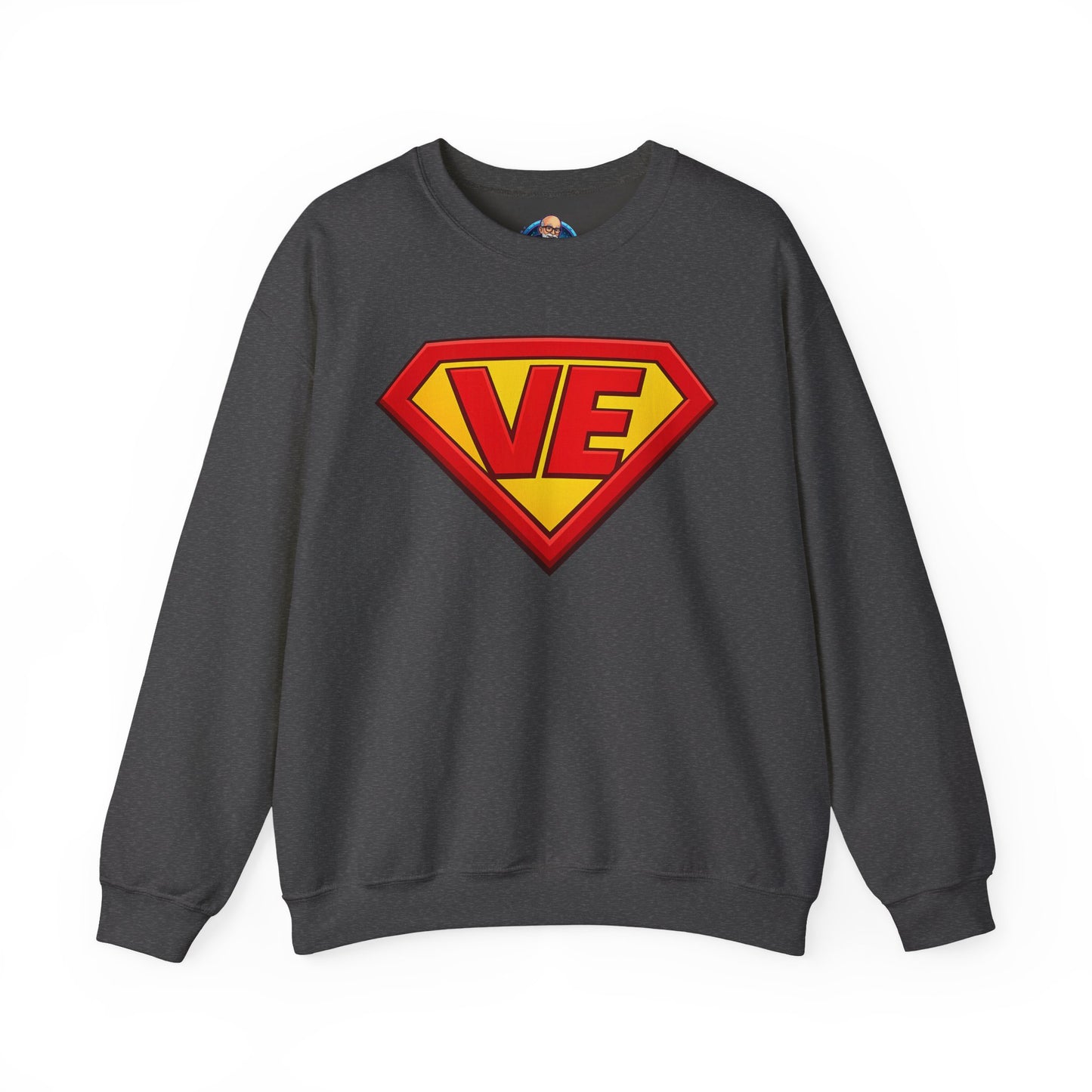Crewneck Sweatshirt — Superhero 'VE' Logo Pullover