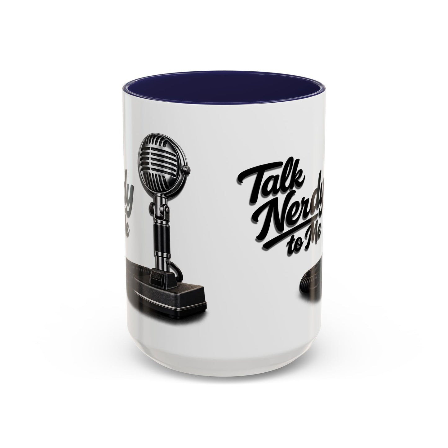 Talk Nerdy to Me Coffee Mug — Retro Ham Radio Microphone Accent Mug (11/15 oz)