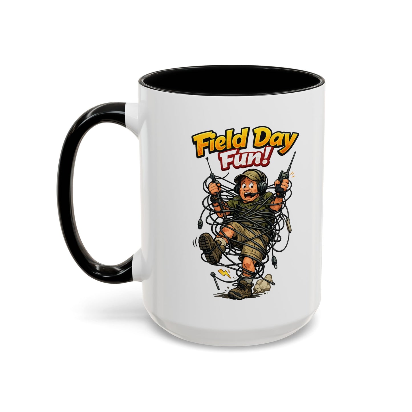Field Day Fun! Accent Coffee Mug – Humorous Outdoor Adventure Ham Gift (11/15oz)