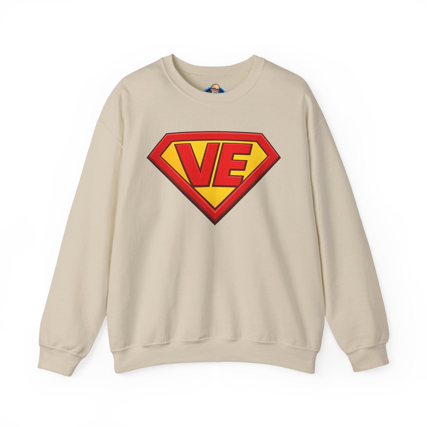 Crewneck Sweatshirt — Superhero 'VE' Logo Pullover