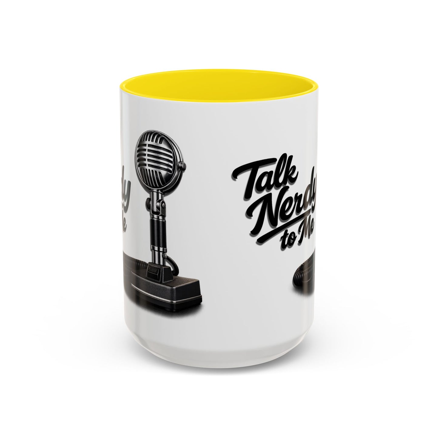 Talk Nerdy to Me Coffee Mug — Retro Ham Radio Microphone Accent Mug (11/15 oz)