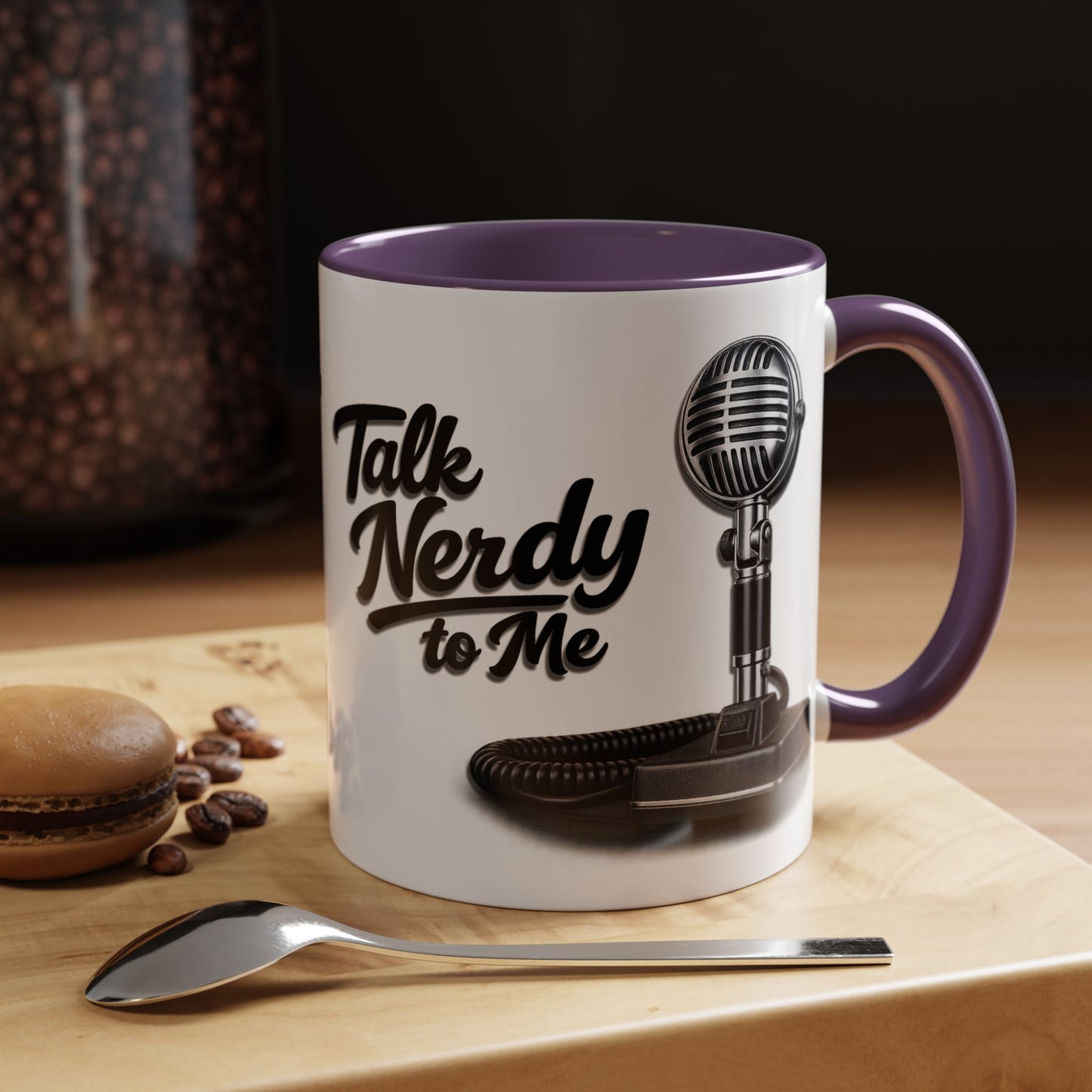 Talk Nerdy to Me Coffee Mug — Retro Ham Radio Microphone Accent Mug (11/15 oz)