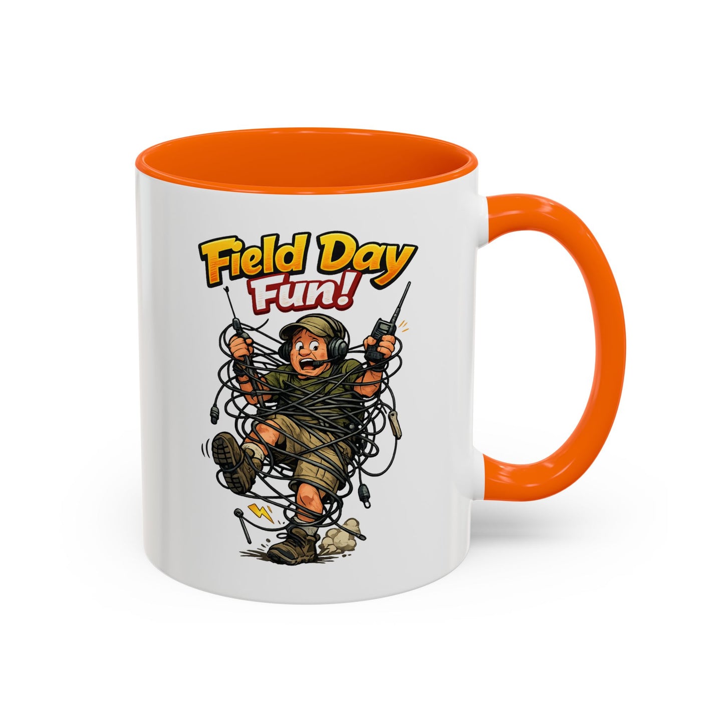 Field Day Fun! Accent Coffee Mug – Humorous Outdoor Adventure Ham Gift (11/15oz)