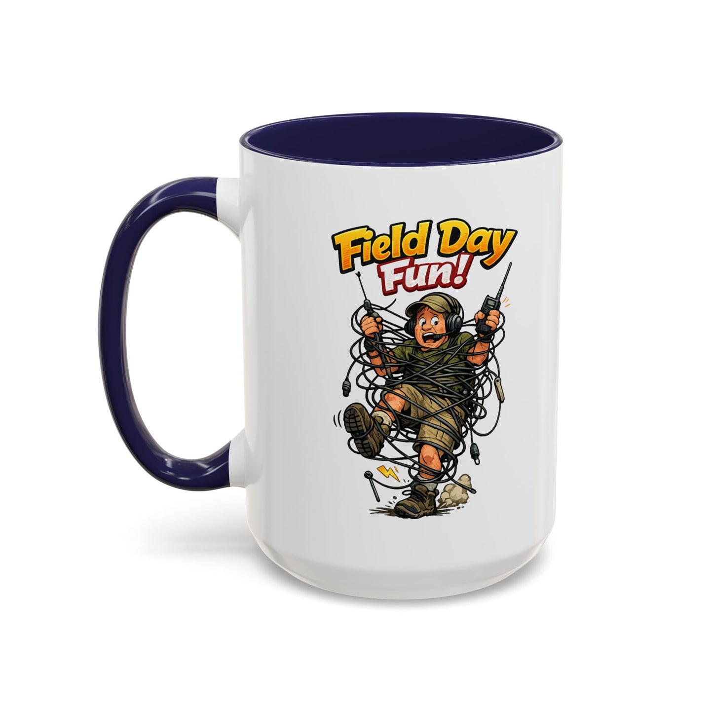 Field Day Fun! Accent Coffee Mug – Humorous Outdoor Adventure Ham Gift (11/15oz)