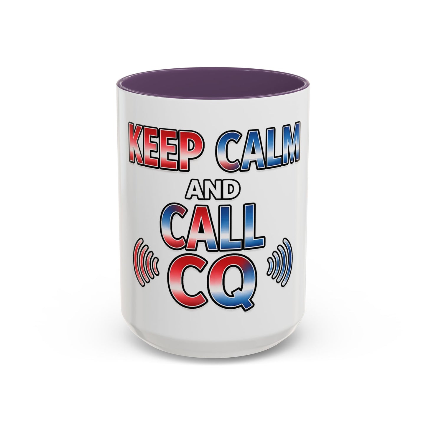 Keep Calm and Call CQ Accent Coffee Mug – Radio Operator Ham Radio Gift (11/15 oz)