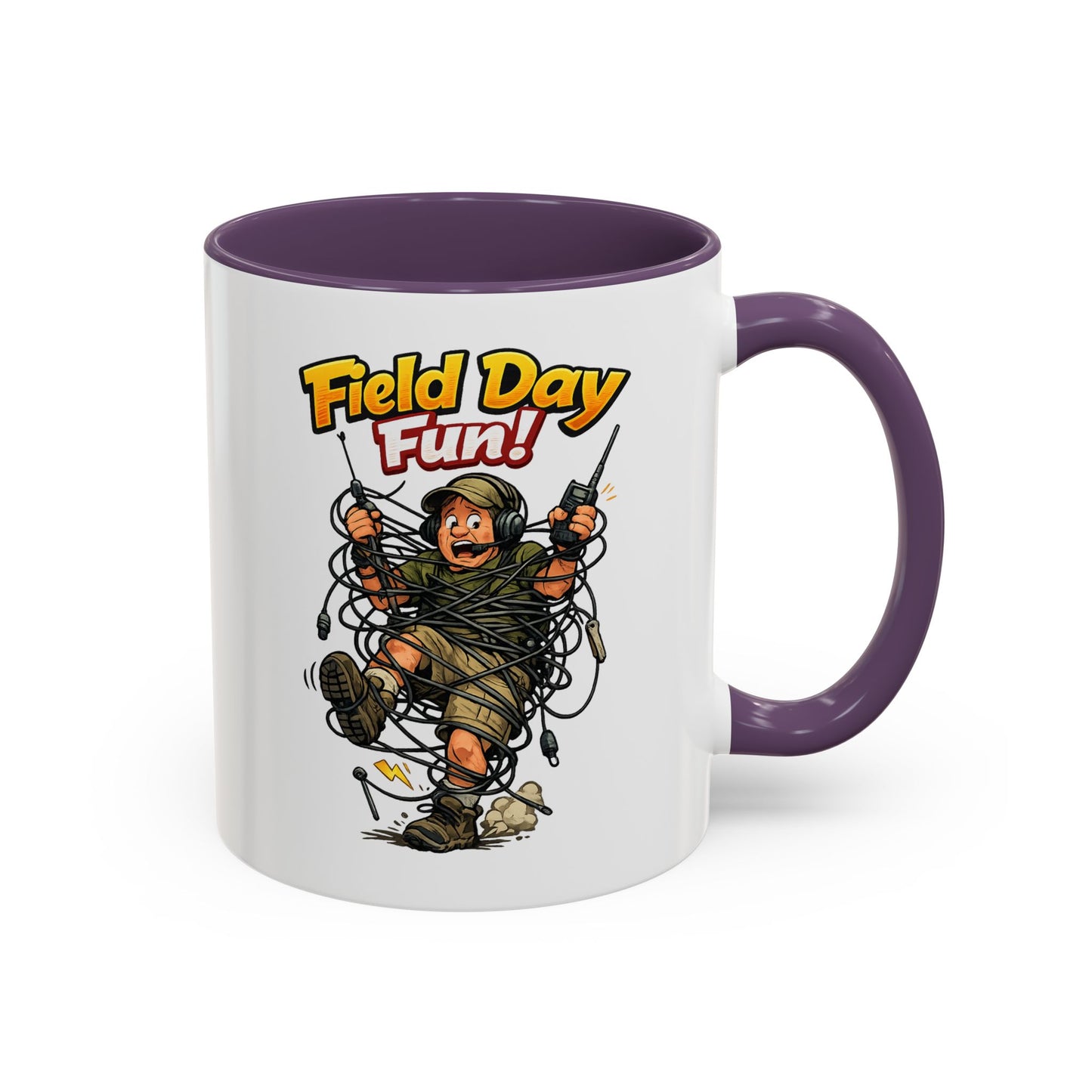Field Day Fun! Accent Coffee Mug – Humorous Outdoor Adventure Ham Gift (11/15oz)