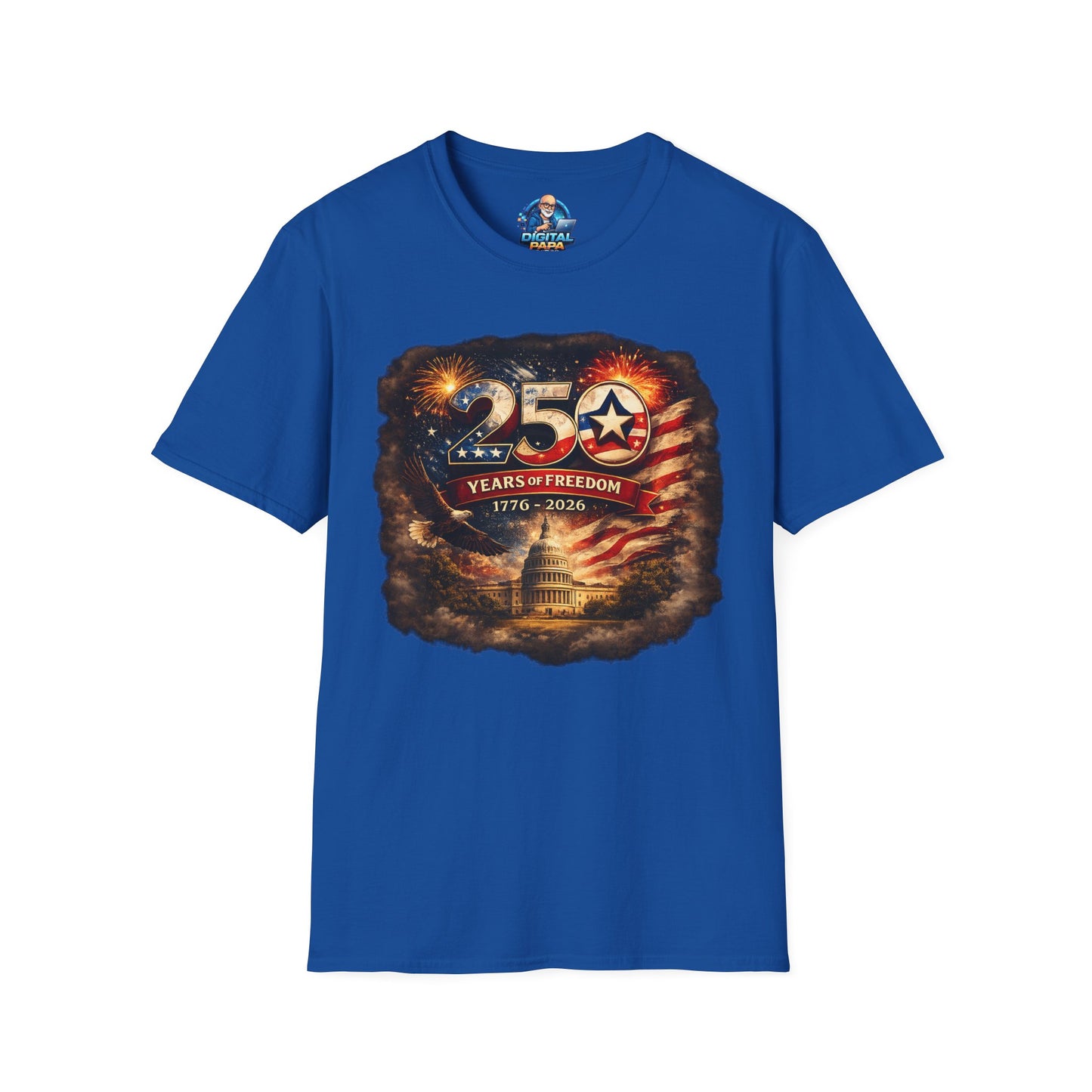 250 Years of Freedom 1776–2026 T-Shirt — Patriotic American Flag & Capitol Anniversary Tee