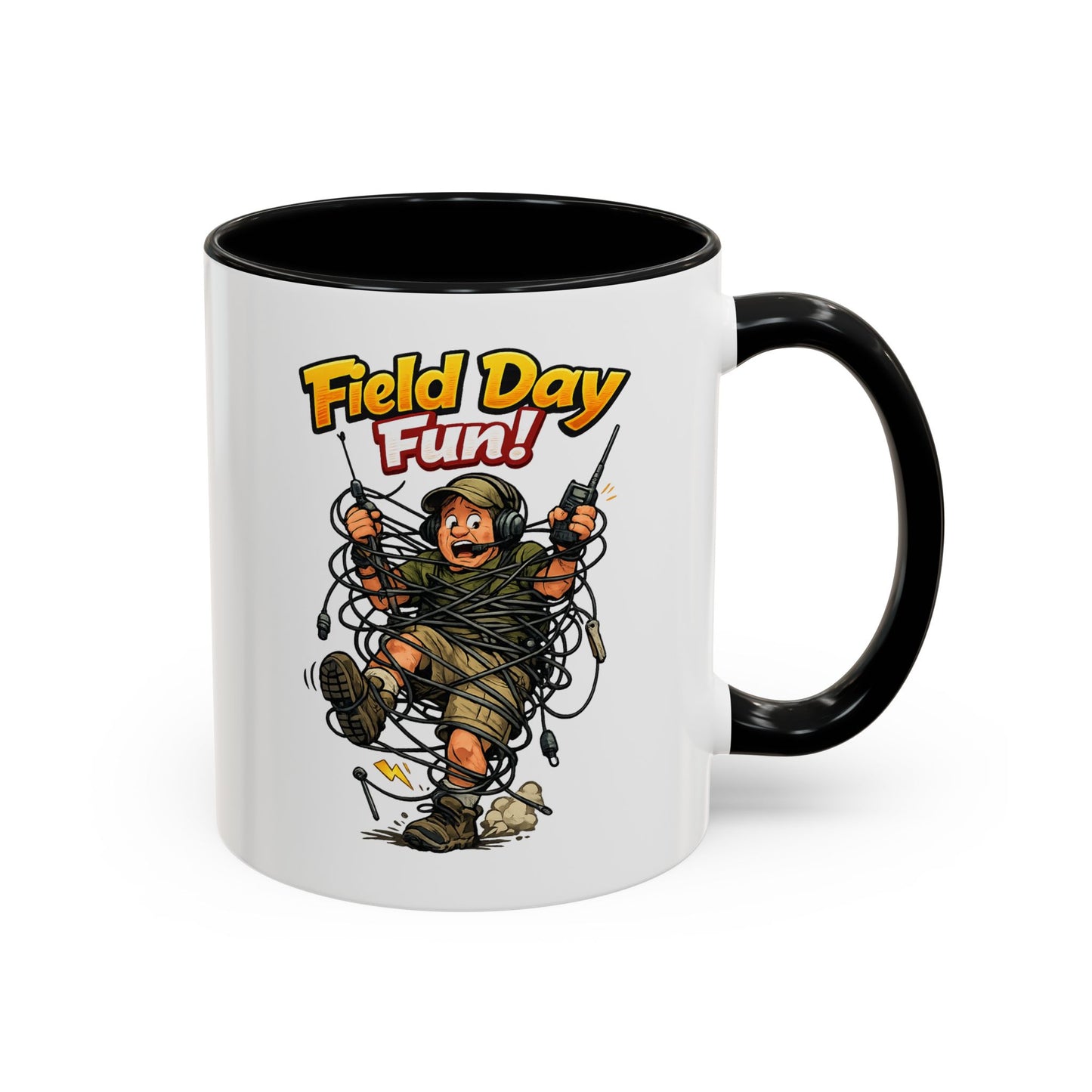 Field Day Fun! Accent Coffee Mug – Humorous Outdoor Adventure Ham Gift (11/15oz)