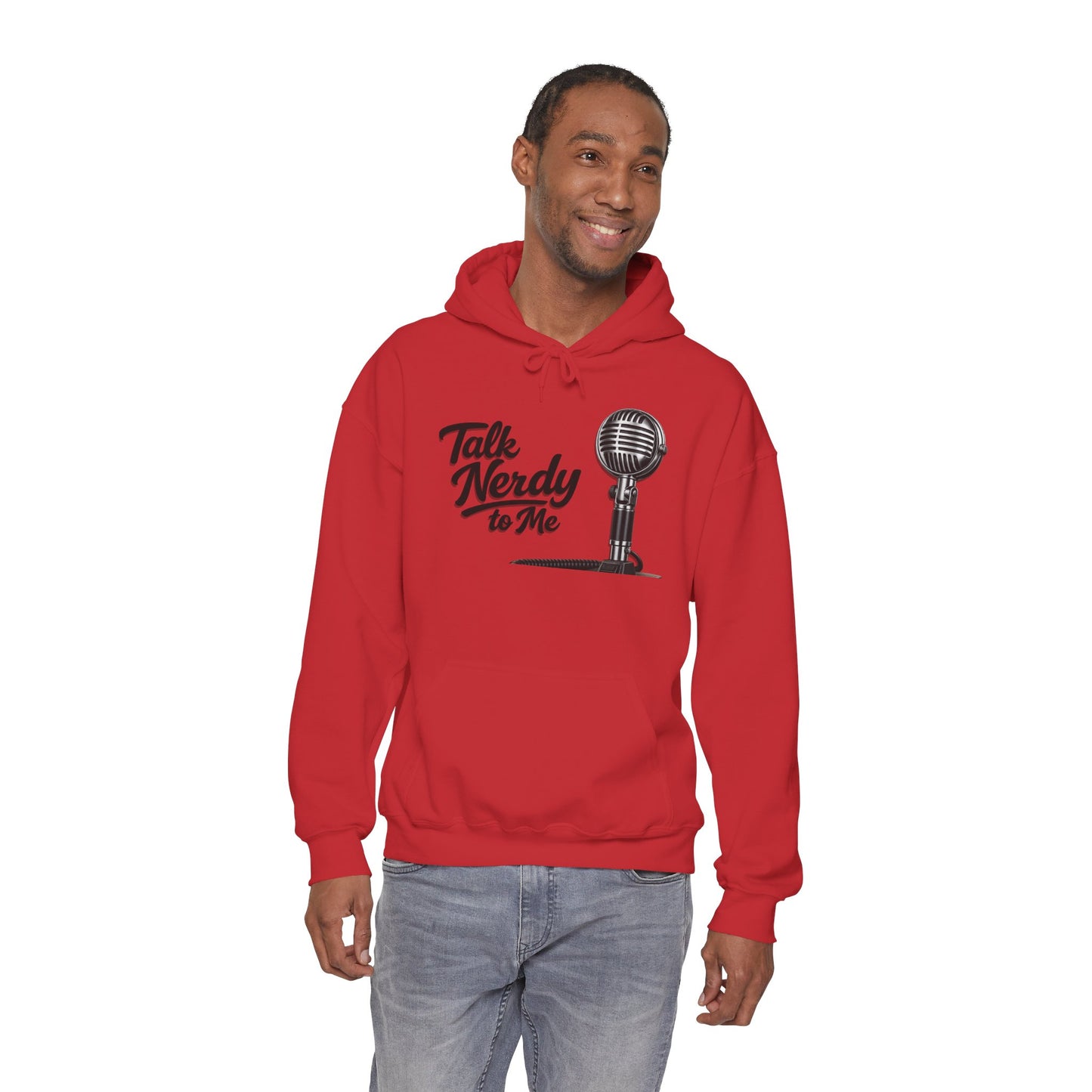 Hoodie — "Talk Nerdy to Me" Retro Ham Radio Microphone Graphic