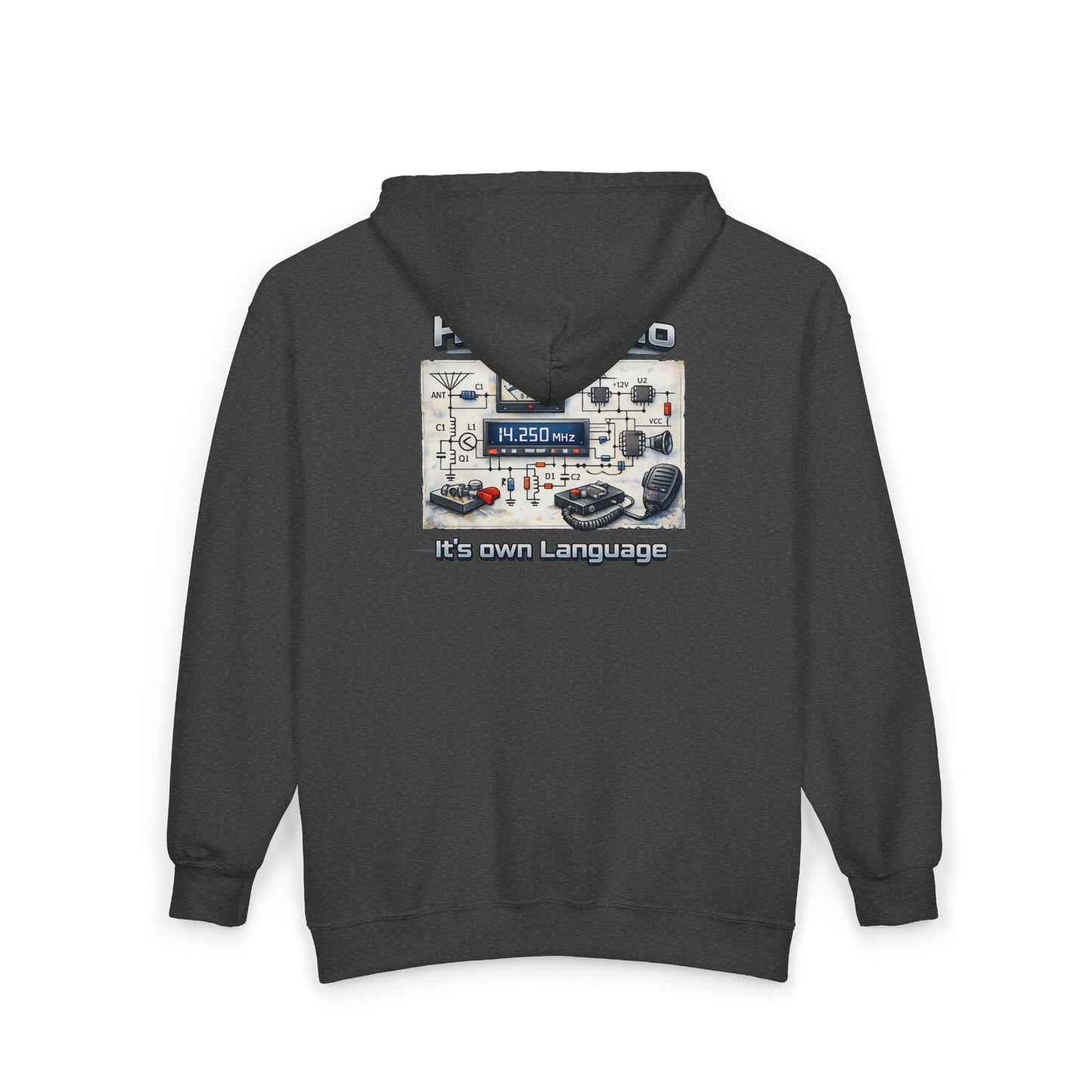 Ham Radio Zip Hoodie — 'Ham Radio: It’s Our Language' Operator Sweatshirt