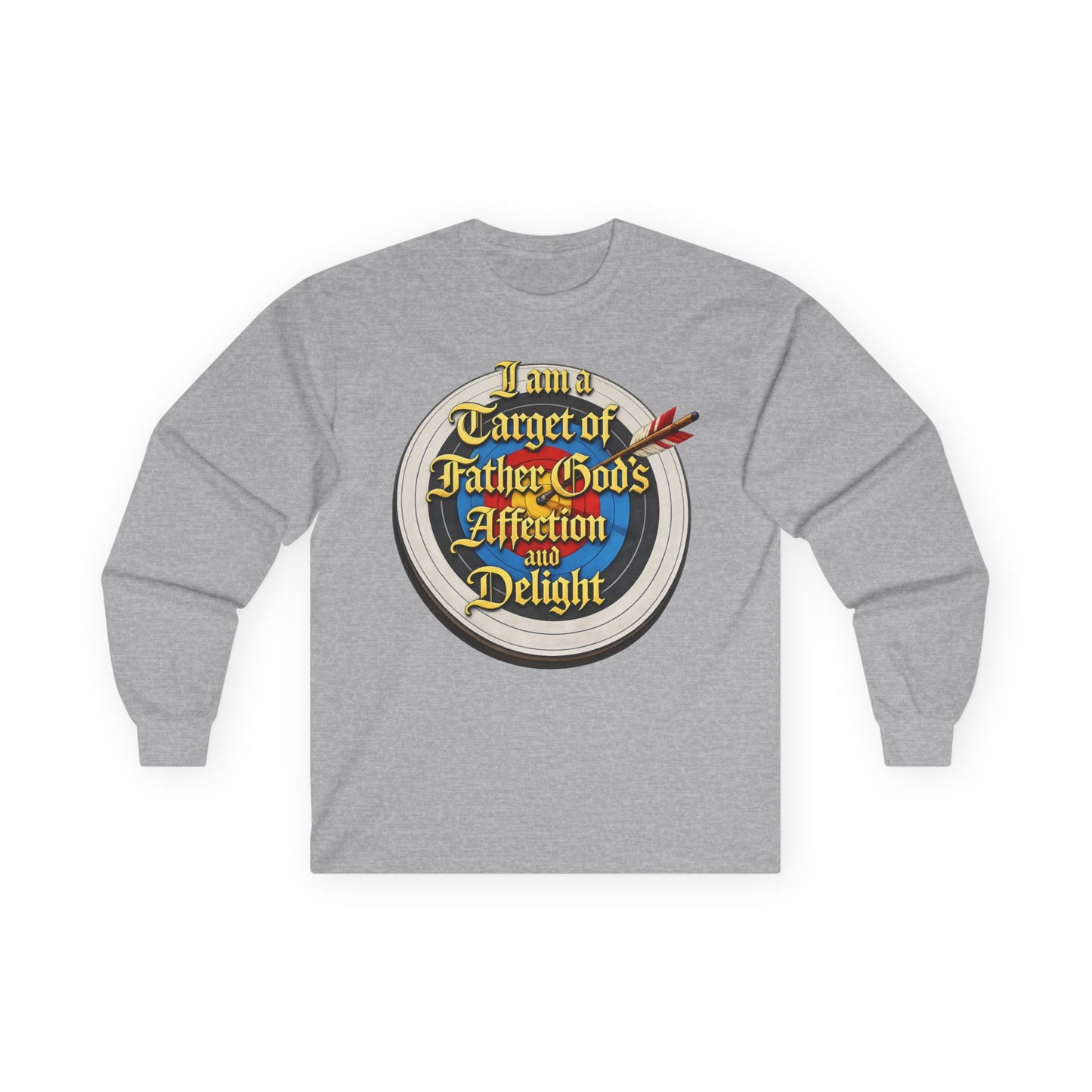 Long Sleeve Tee — "I Am a Target of Father God's Affection and Delight" Christian Faith Shirt