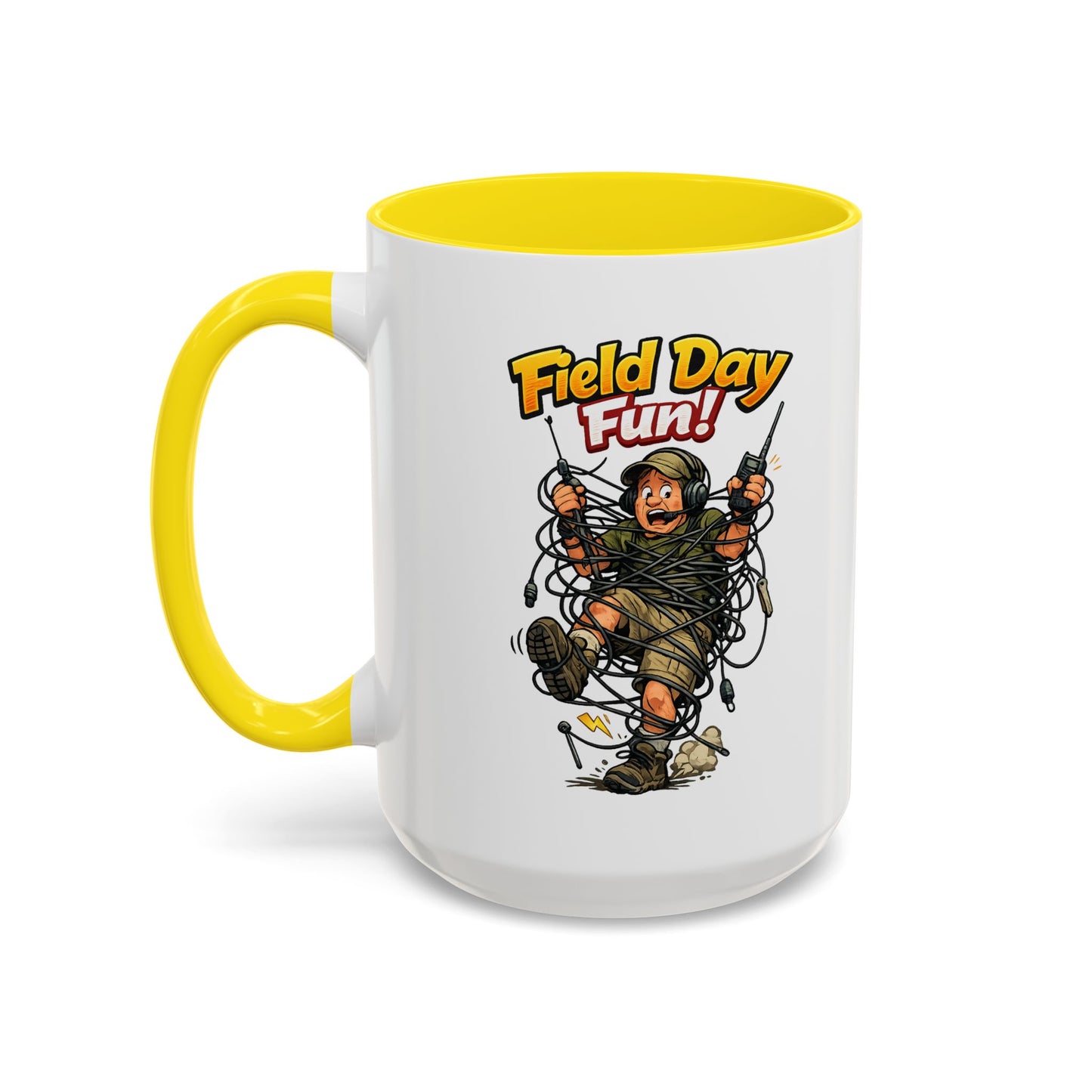 Field Day Fun! Accent Coffee Mug – Humorous Outdoor Adventure Ham Gift (11/15oz)
