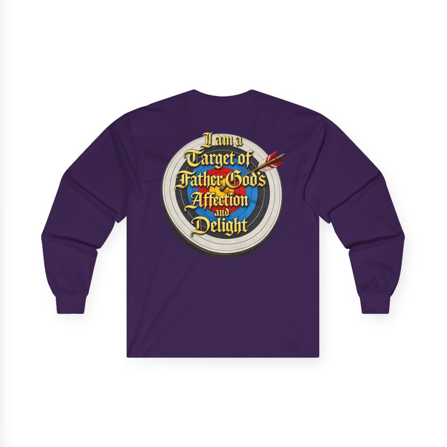 Long Sleeve Tee — "I Am a Target of Father God's Affection and Delight" Christian Faith Shirt