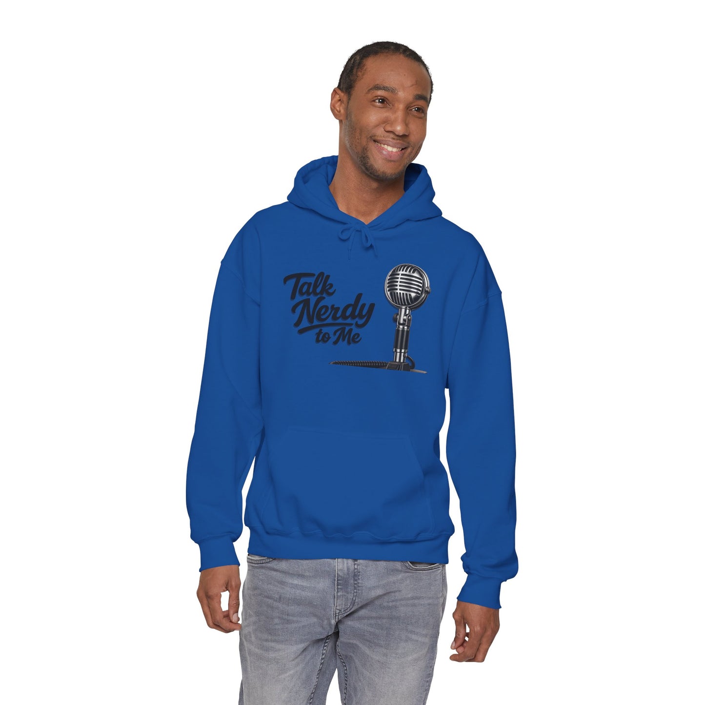 Hoodie — "Talk Nerdy to Me" Retro Ham Radio Microphone Graphic