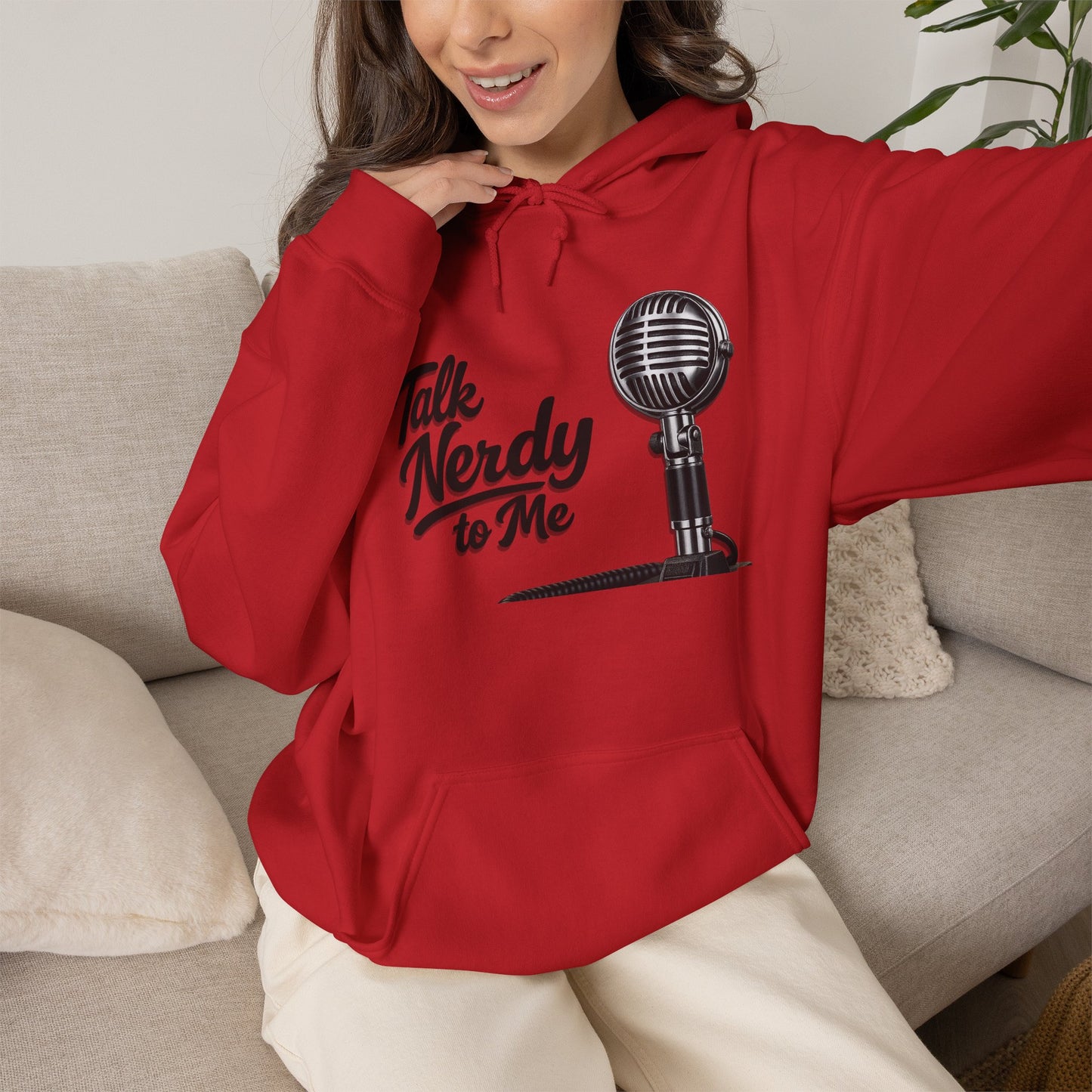 Hoodie — "Talk Nerdy to Me" Retro Ham Radio Microphone Graphic