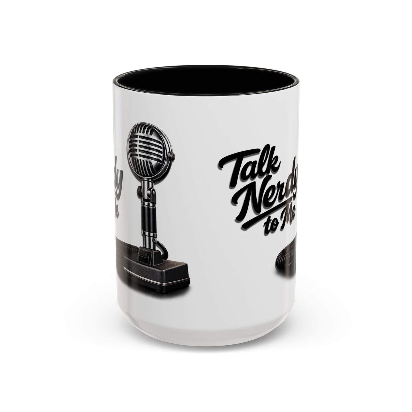 Talk Nerdy to Me Coffee Mug — Retro Ham Radio Microphone Accent Mug (11/15 oz)