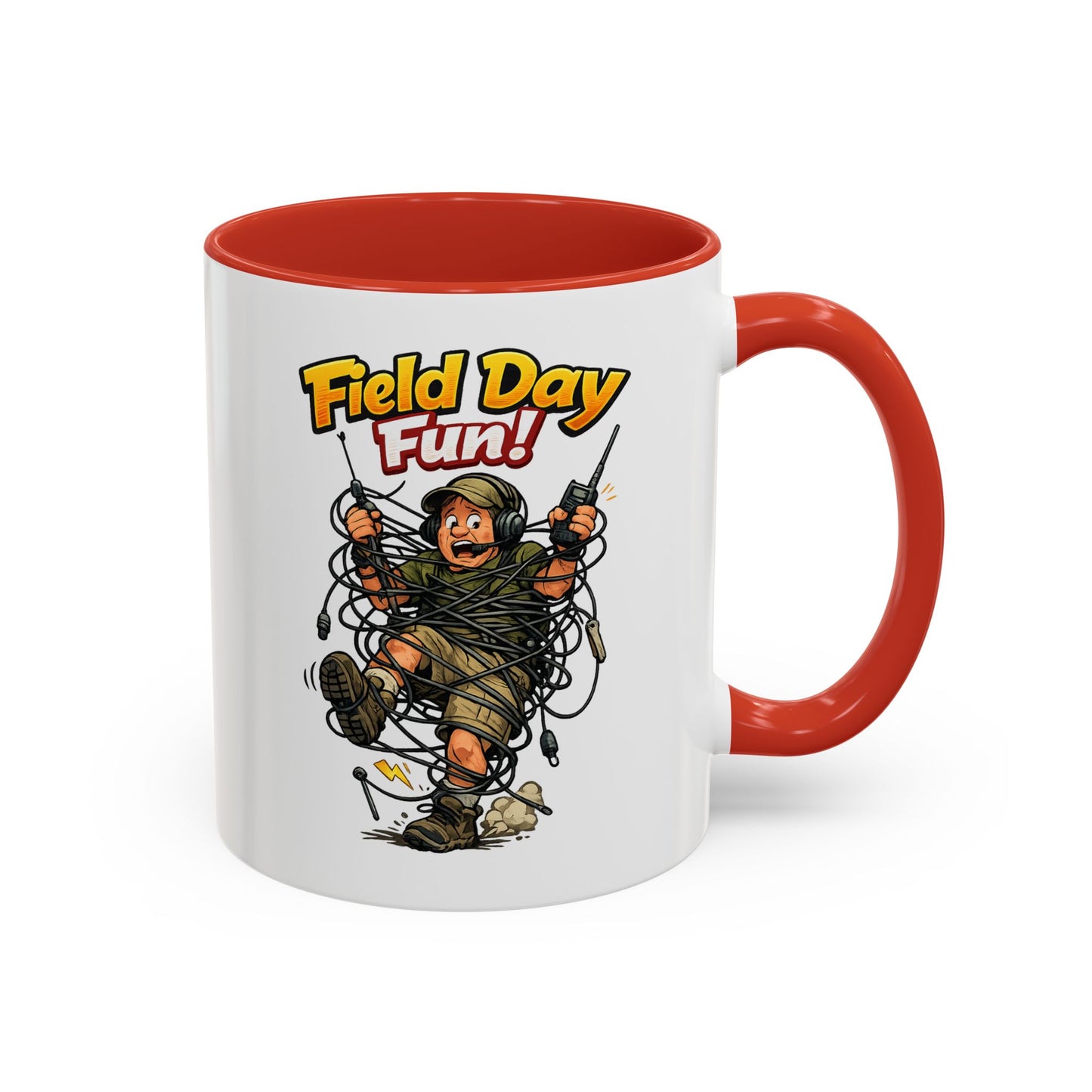 Field Day Fun! Accent Coffee Mug – Humorous Outdoor Adventure Ham Gift (11/15oz)