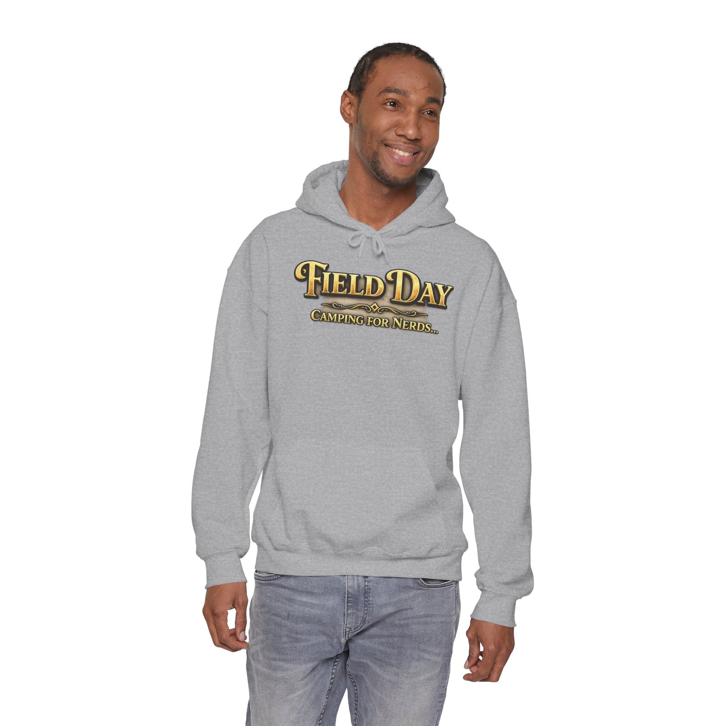 "Field Day: Camping for Nerds" Retro Outdoor Graphic Hoodie