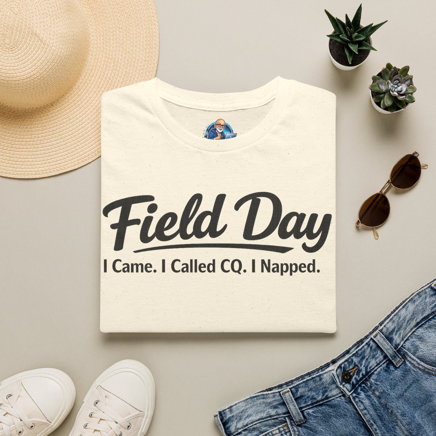 Field Day T-Shirt — "I Came. I Called CQ. I Napped." Casual Ham Radio Shirt
