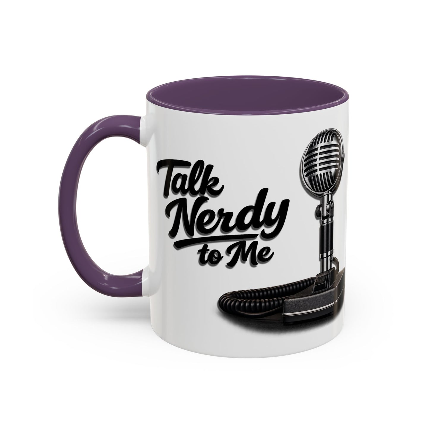 Talk Nerdy to Me Coffee Mug — Retro Ham Radio Microphone Accent Mug (11/15 oz)