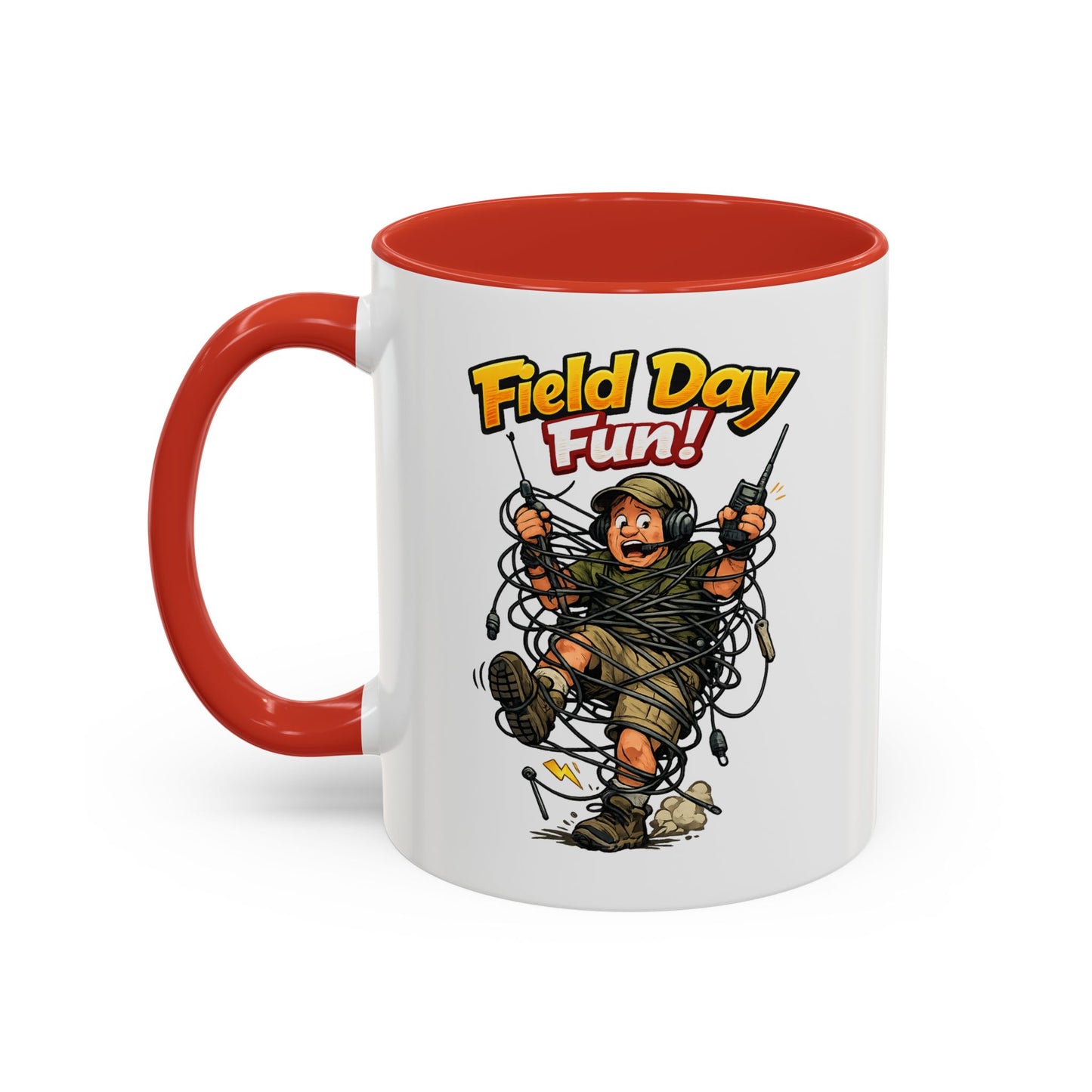 Field Day Fun! Accent Coffee Mug – Humorous Outdoor Adventure Ham Gift (11/15oz)