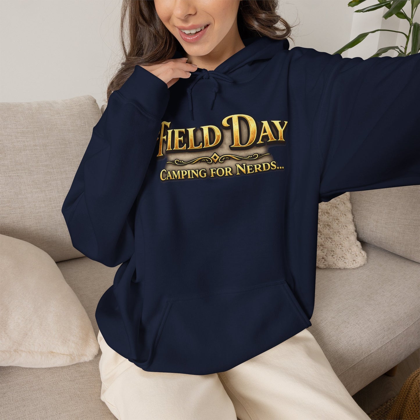 "Field Day: Camping for Nerds" Retro Outdoor Graphic Hoodie