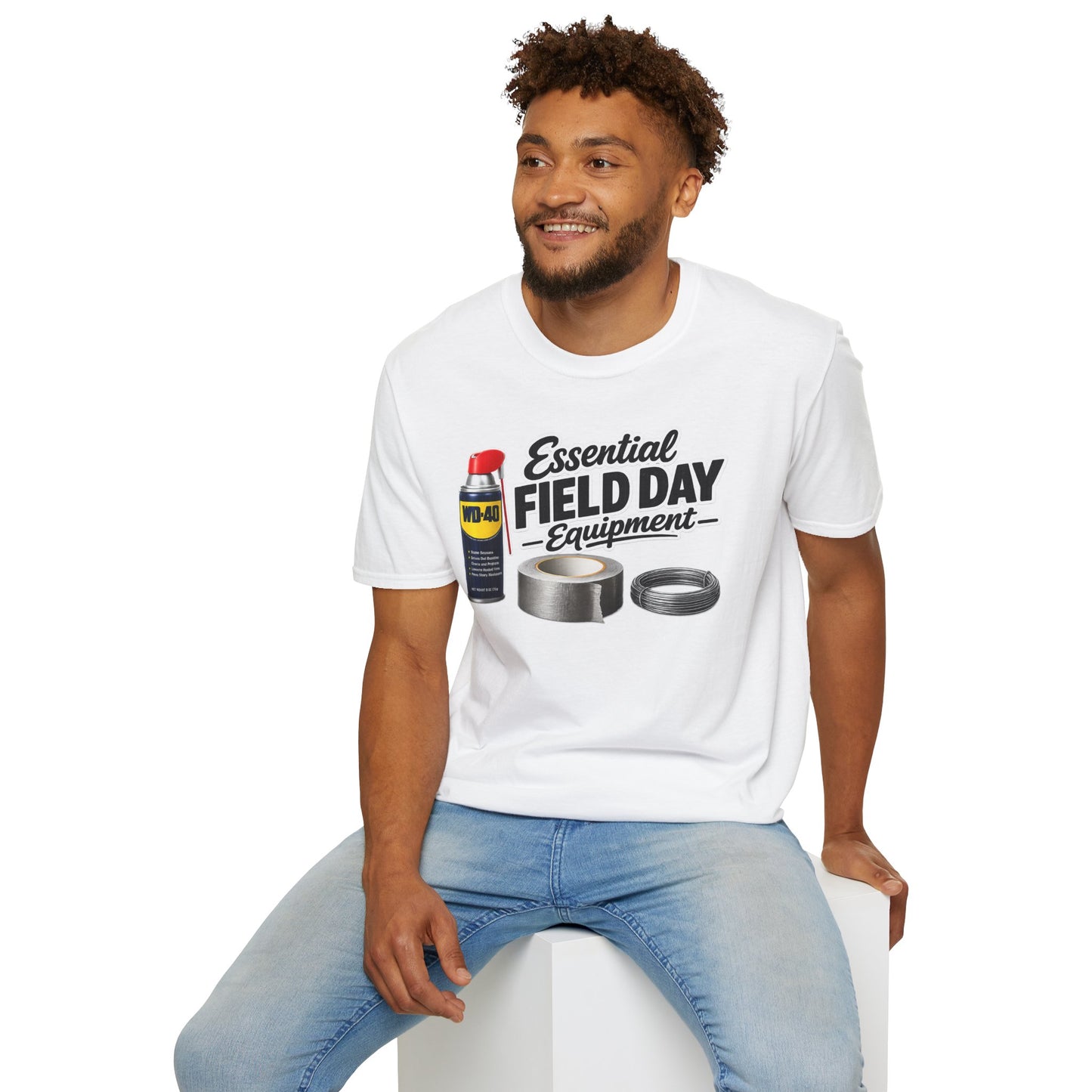 Field Day Essentials T-Shirt — "Essential Field Day Equipment" Graphic Tee