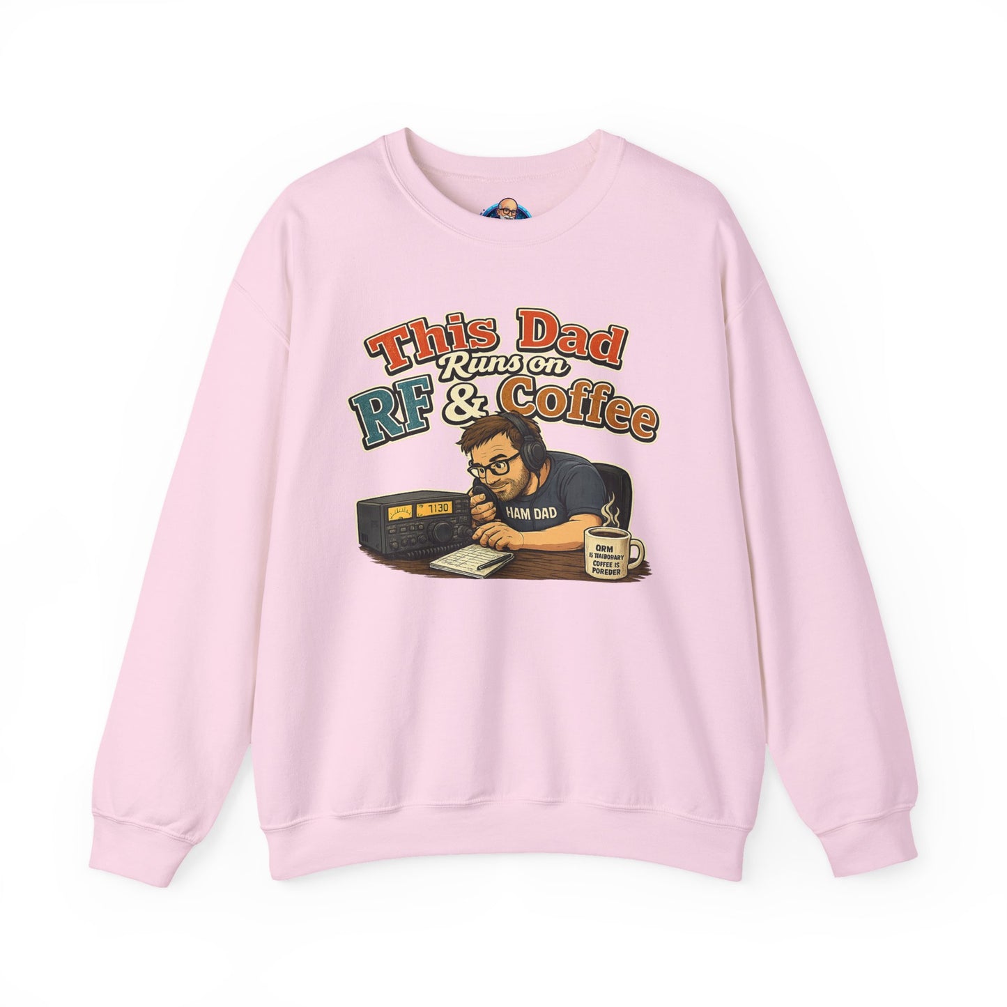 Dad Runs on RF & Coffee Crewneck Sweatshirt – Funny Radio/Engineering Father’s Day Gift