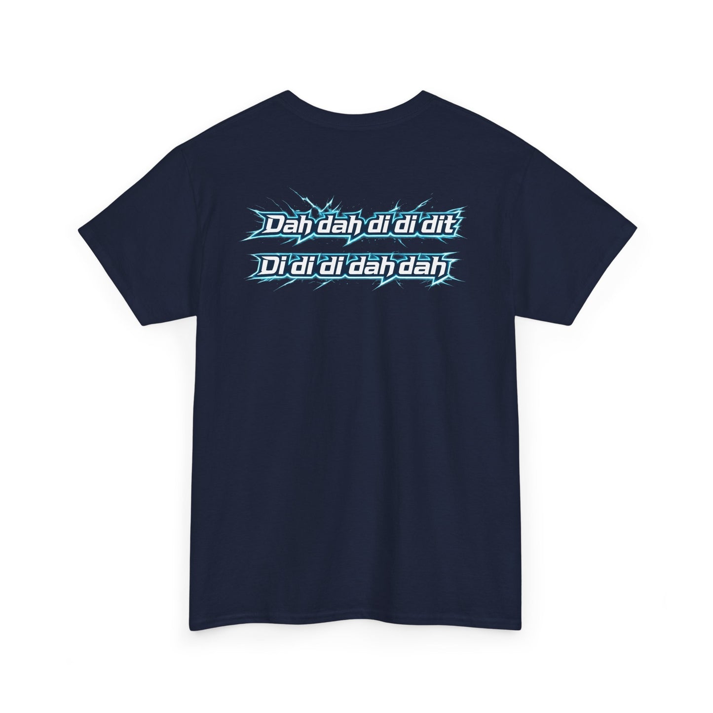 Retro Lyric Graphic Tee — "Dah dah di di dit" Blue Script