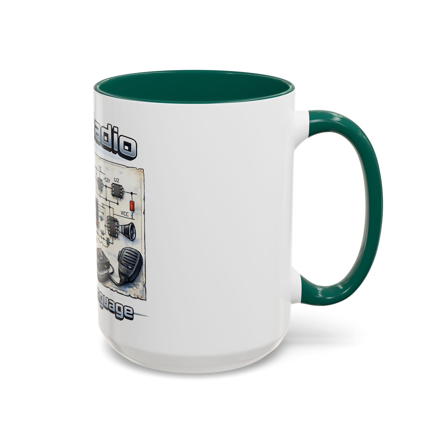 Ham Radio Circuit Design Coffee Mug — "Ham Radio: It’s Own Language" (11oz/15oz)
