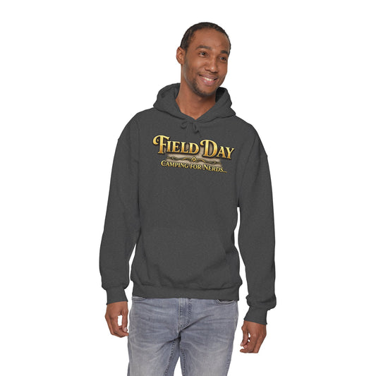 "Field Day: Camping for Nerds" Retro Outdoor Graphic Hoodie