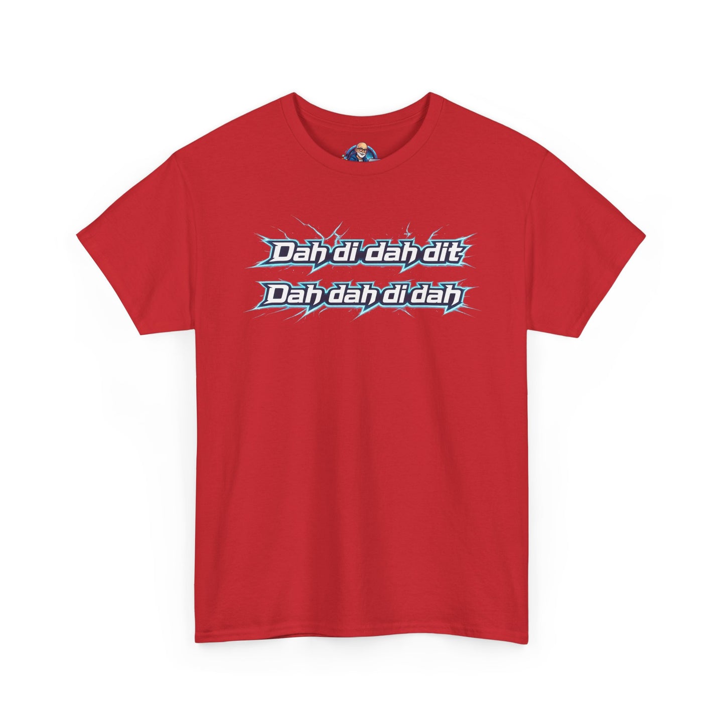 Retro Lyric Graphic Tee — "Dah dah di di dit" Blue Script