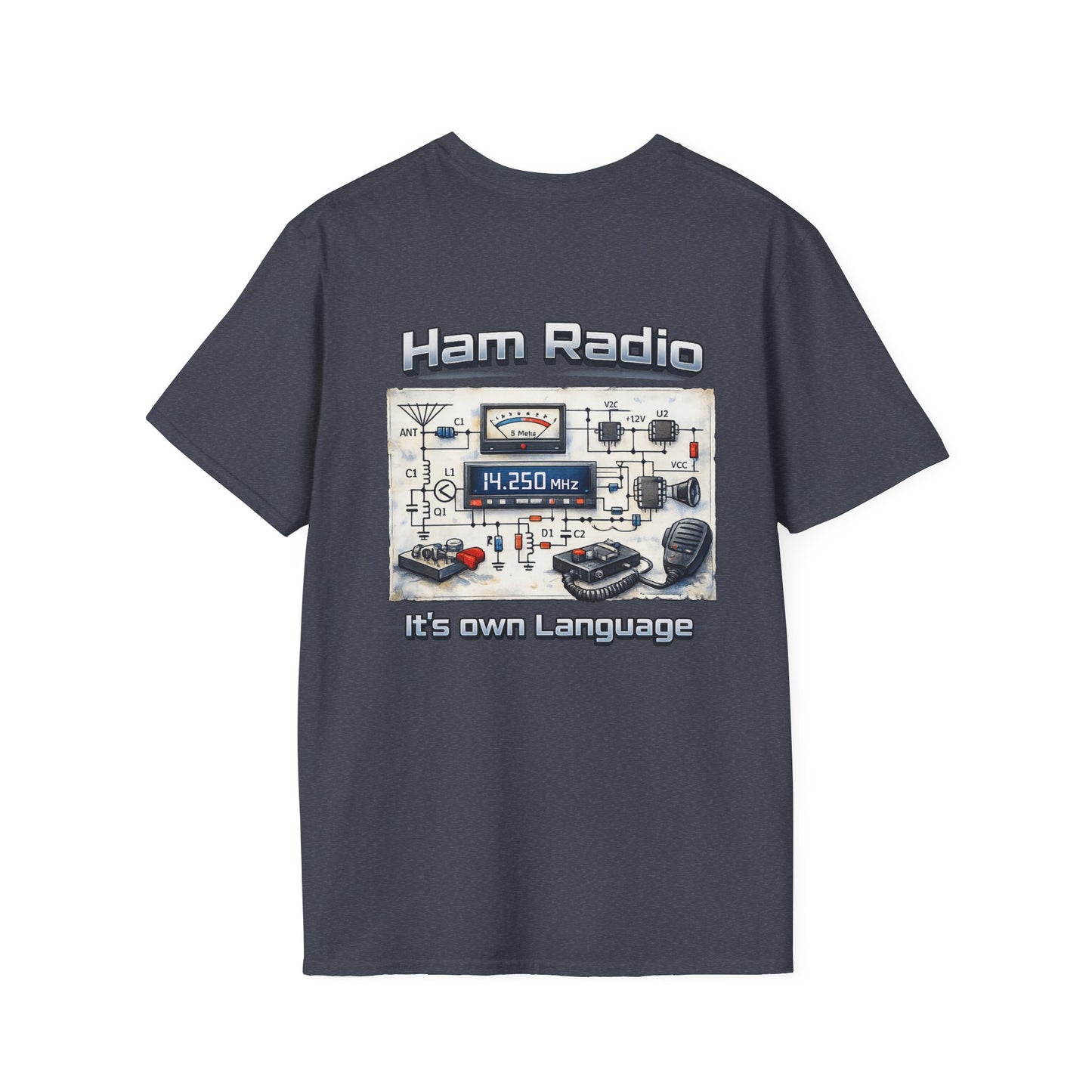 Ham Radio T-Shirt — “Ham Radio: It’s Own Language” Retro Radio Design