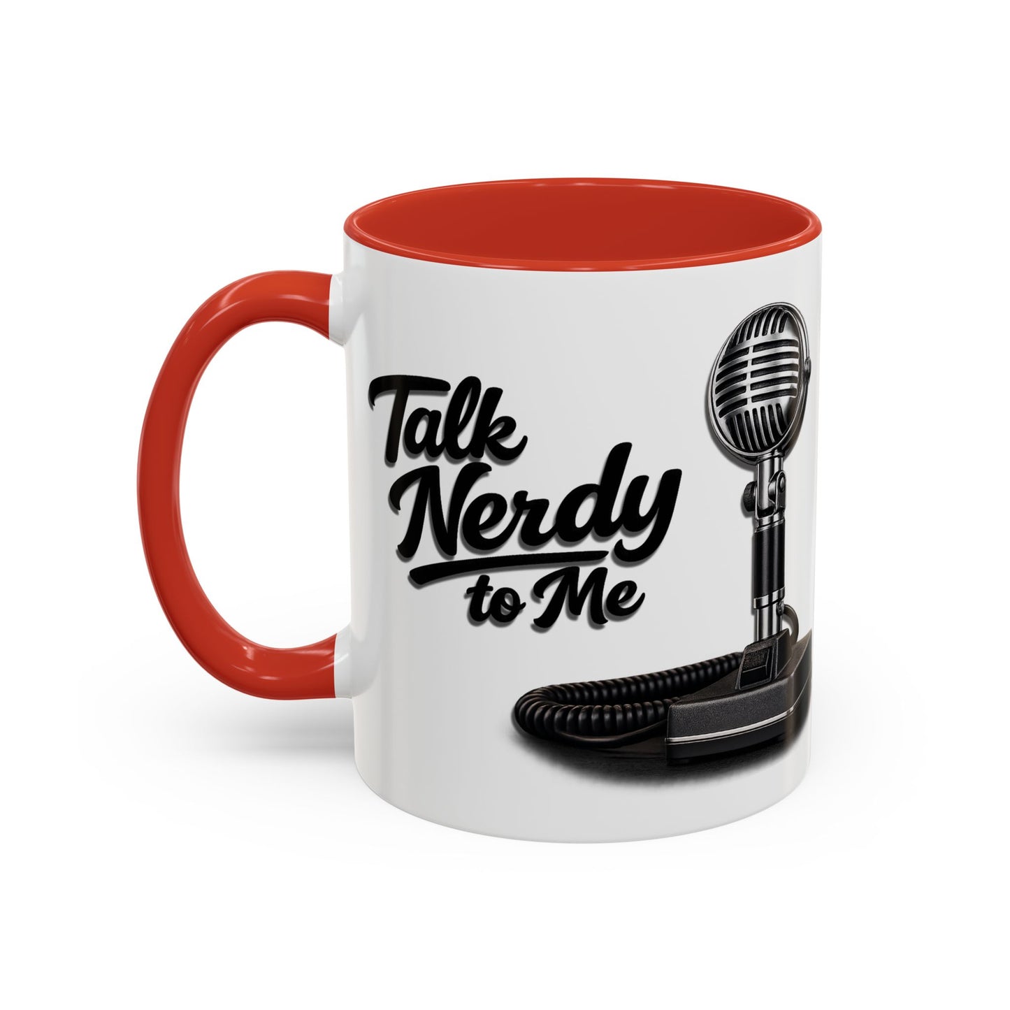 Talk Nerdy to Me Coffee Mug — Retro Ham Radio Microphone Accent Mug (11/15 oz)