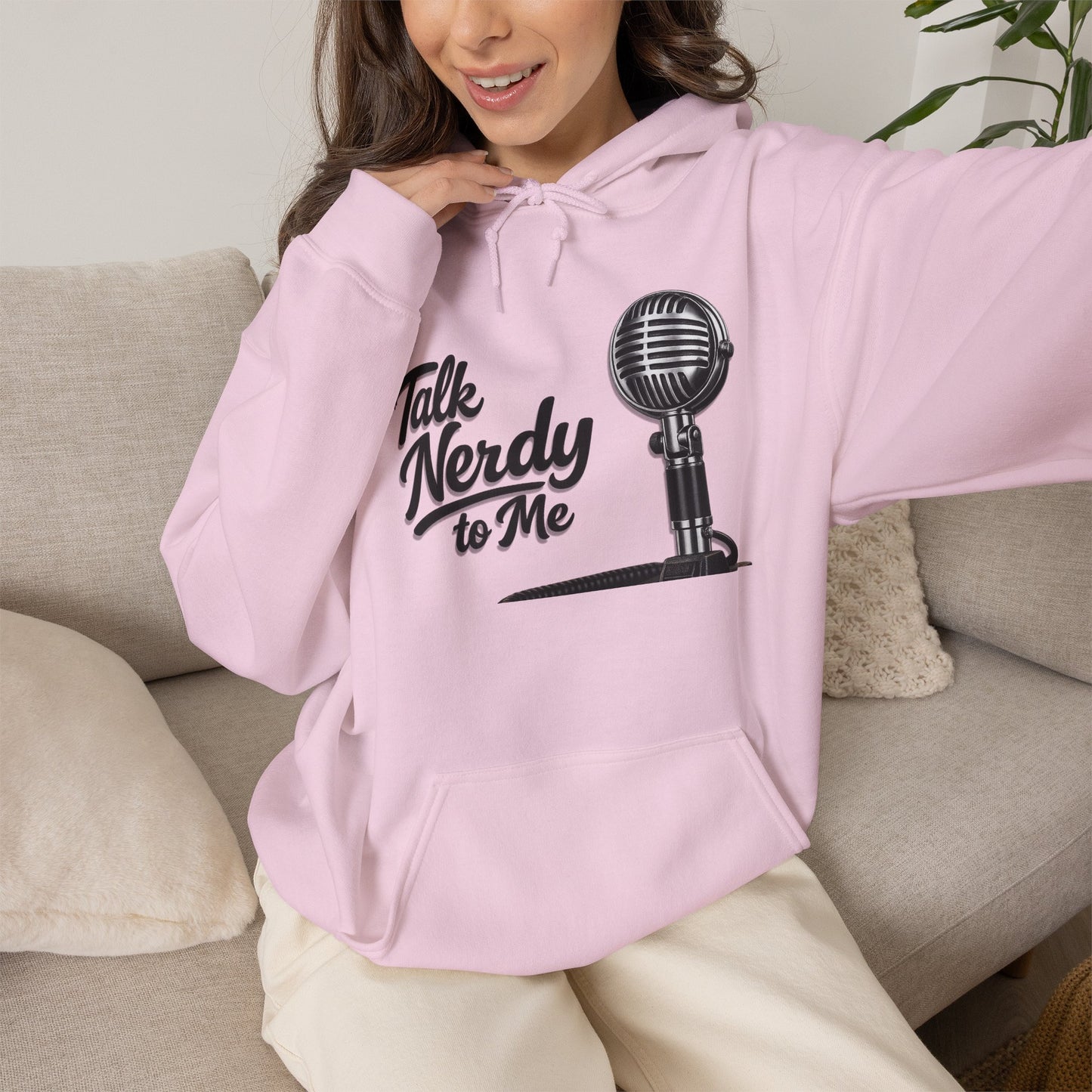 Hoodie — "Talk Nerdy to Me" Retro Ham Radio Microphone Graphic