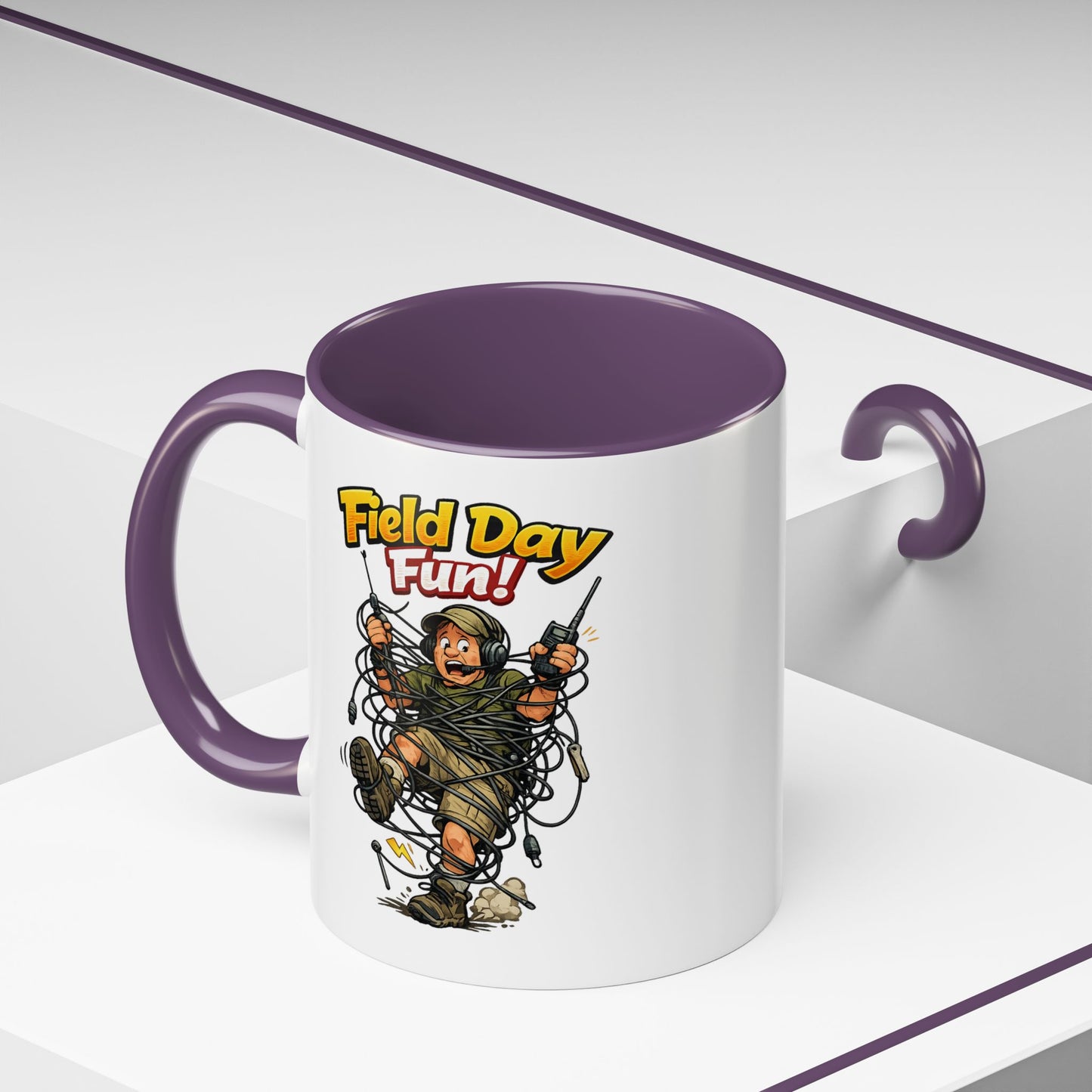 Field Day Fun! Accent Coffee Mug – Humorous Outdoor Adventure Ham Gift (11/15oz)