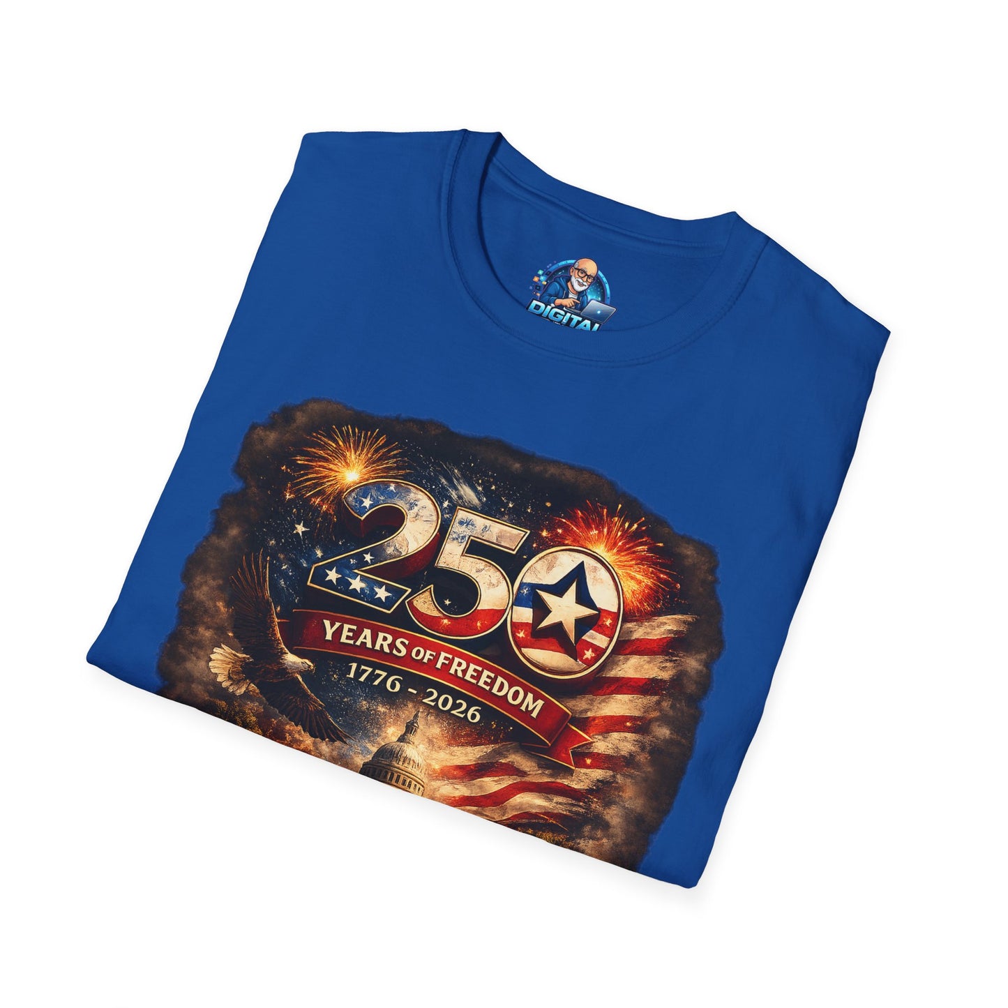 250 Years of Freedom 1776–2026 T-Shirt — Patriotic American Flag & Capitol Anniversary Tee
