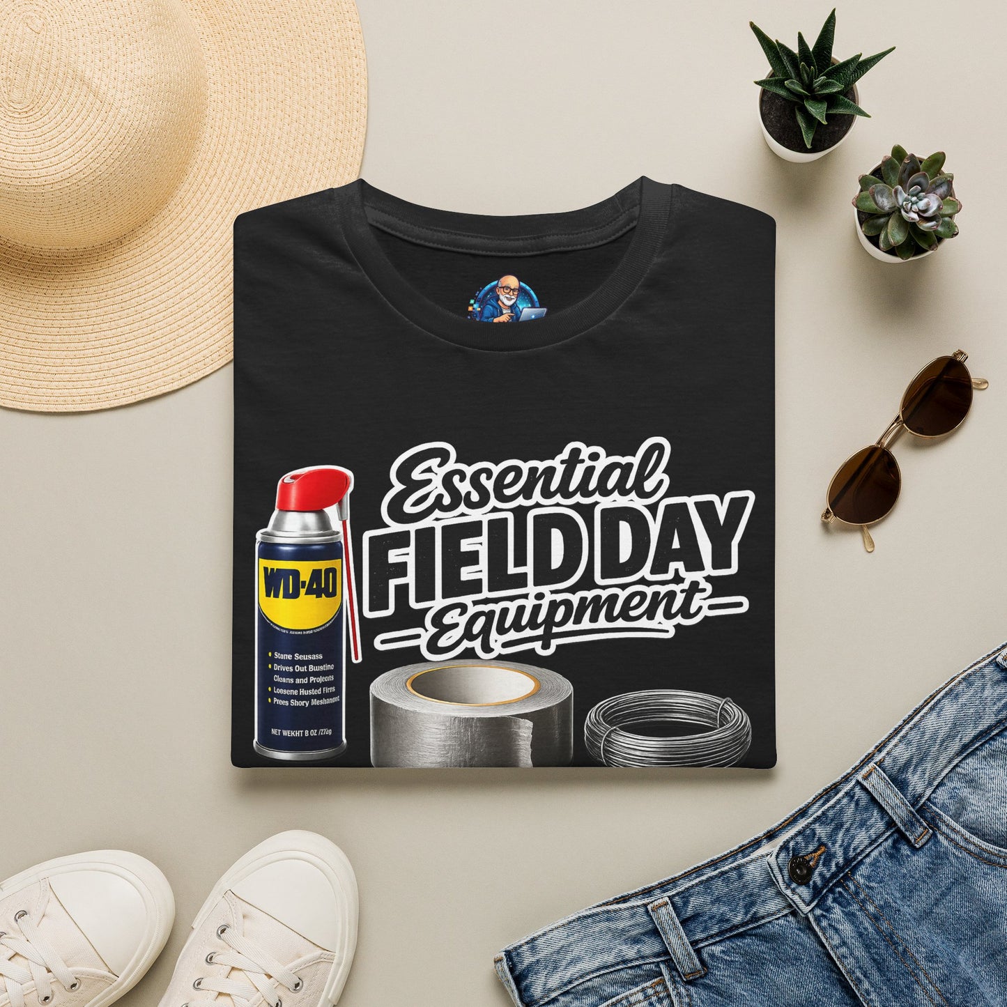 Field Day Essentials T-Shirt — "Essential Field Day Equipment" Graphic Tee