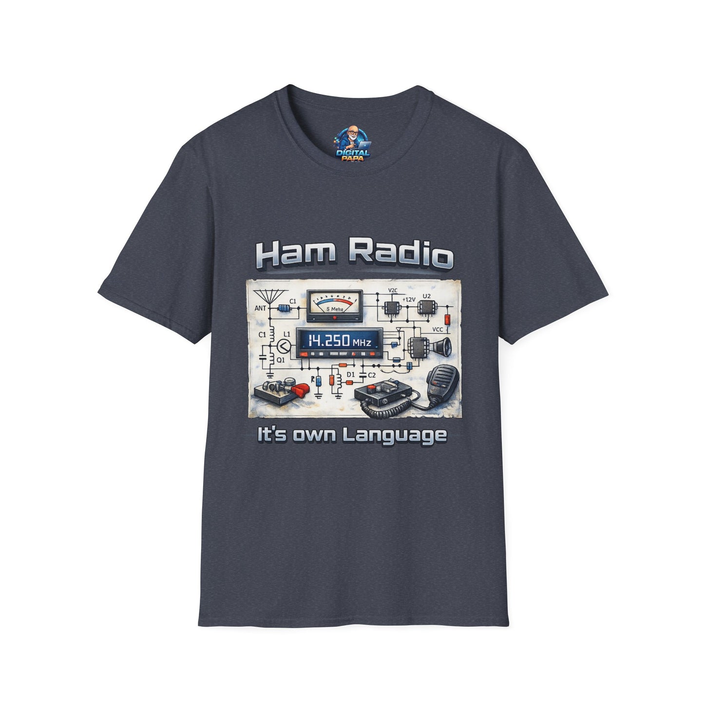 Ham Radio T-Shirt — “Ham Radio: It’s Own Language” Retro Radio Design
