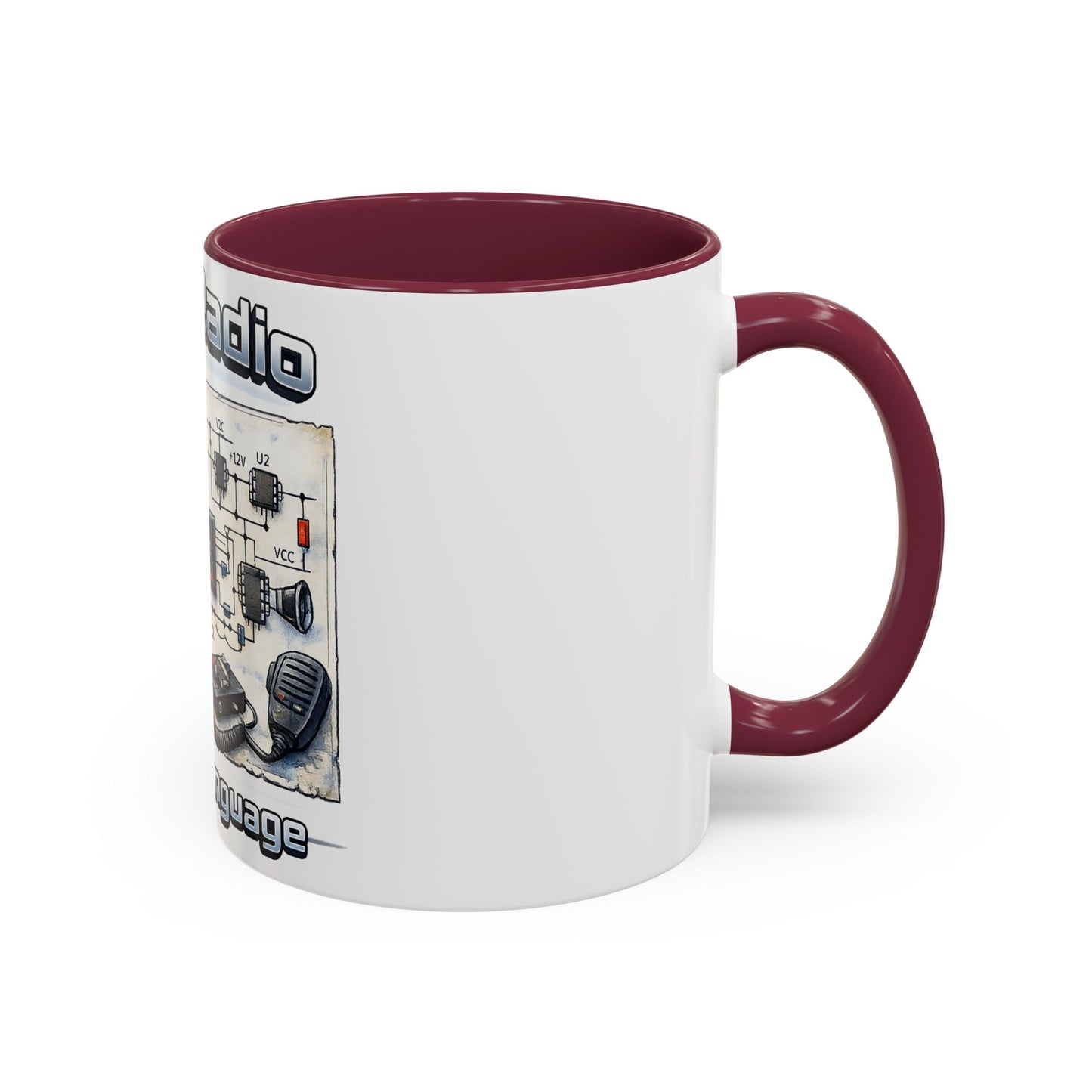 Ham Radio Circuit Design Coffee Mug — "Ham Radio: It’s Own Language" (11oz/15oz)