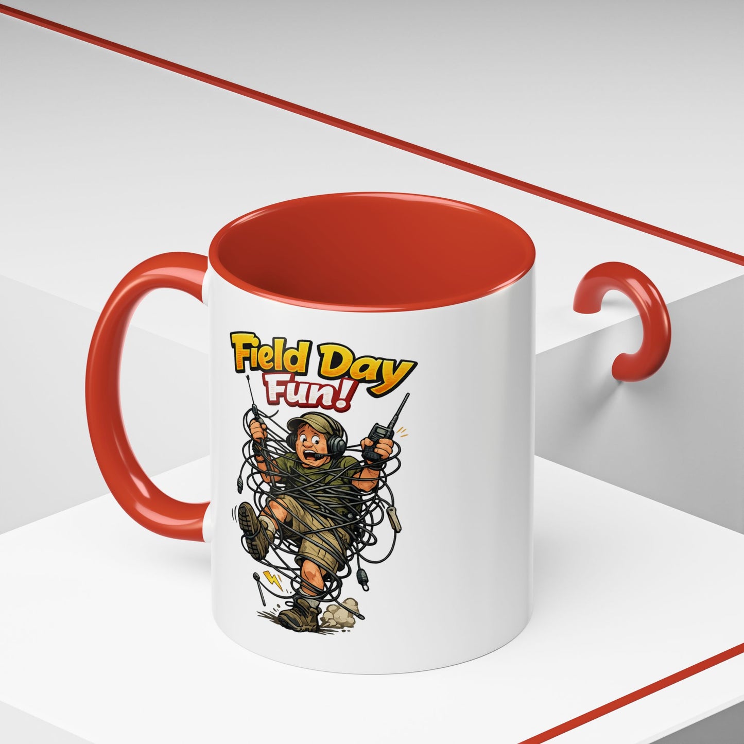 Field Day Fun! Accent Coffee Mug – Humorous Outdoor Adventure Ham Gift (11/15oz)