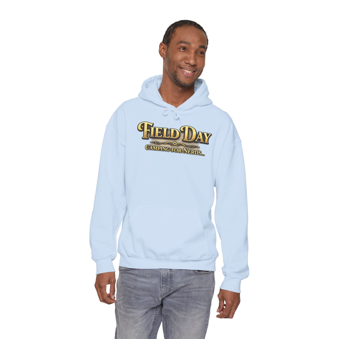 "Field Day: Camping for Nerds" Retro Outdoor Graphic Hoodie