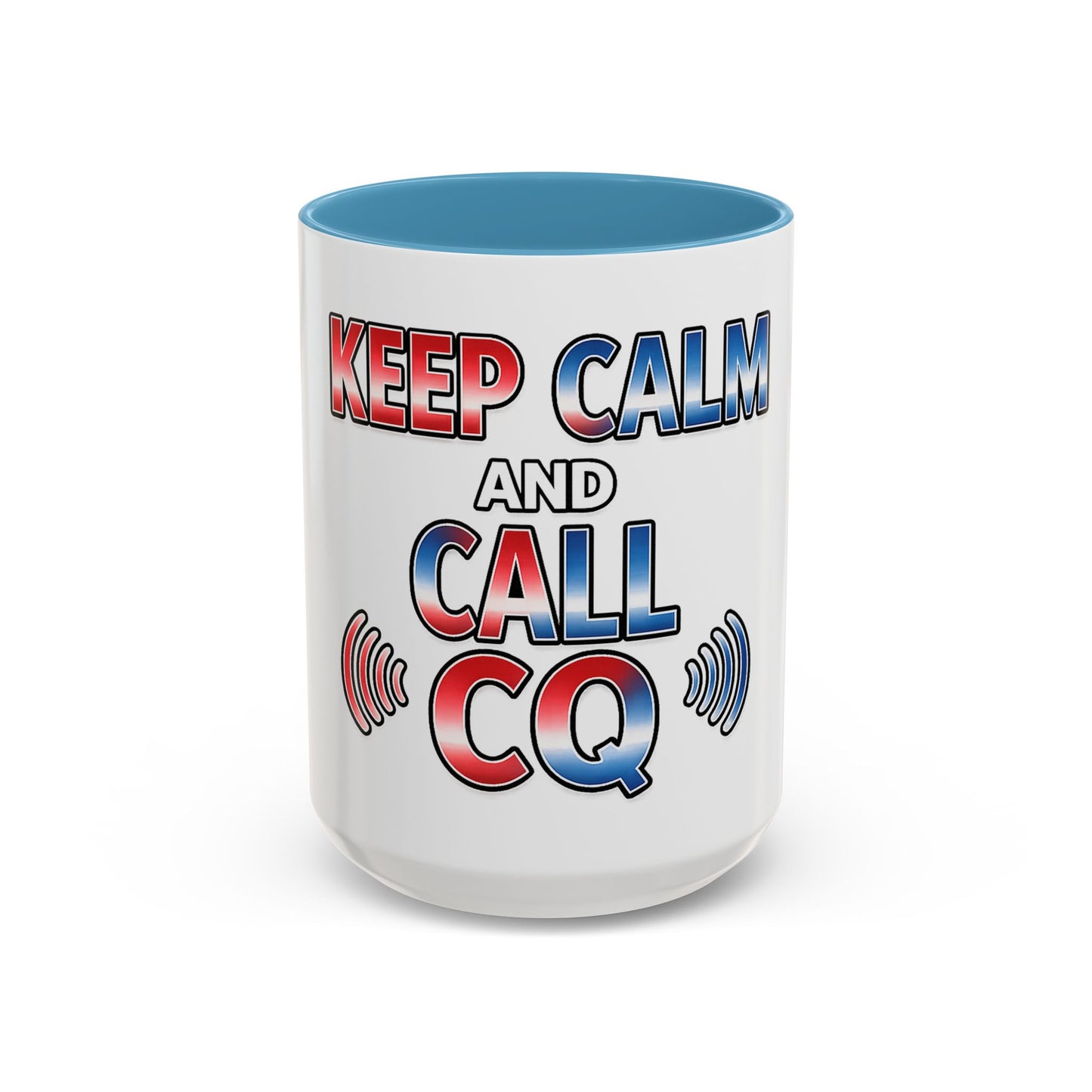 Keep Calm and Call CQ Accent Coffee Mug – Radio Operator Ham Radio Gift (11/15 oz)