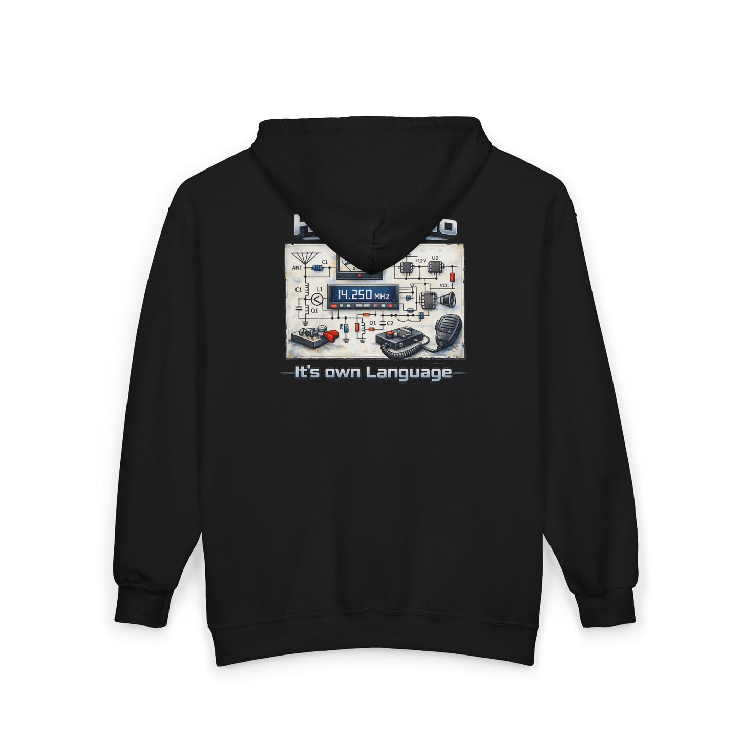 Ham Radio Zip Hoodie — 'Ham Radio: It’s Our Language' Operator Sweatshirt
