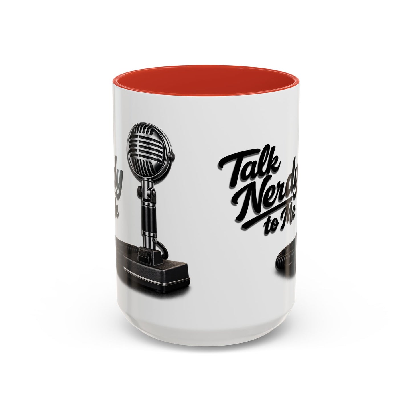 Talk Nerdy to Me Coffee Mug — Retro Ham Radio Microphone Accent Mug (11/15 oz)